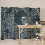 BLUE LEAVES 6-Panel Room Divider