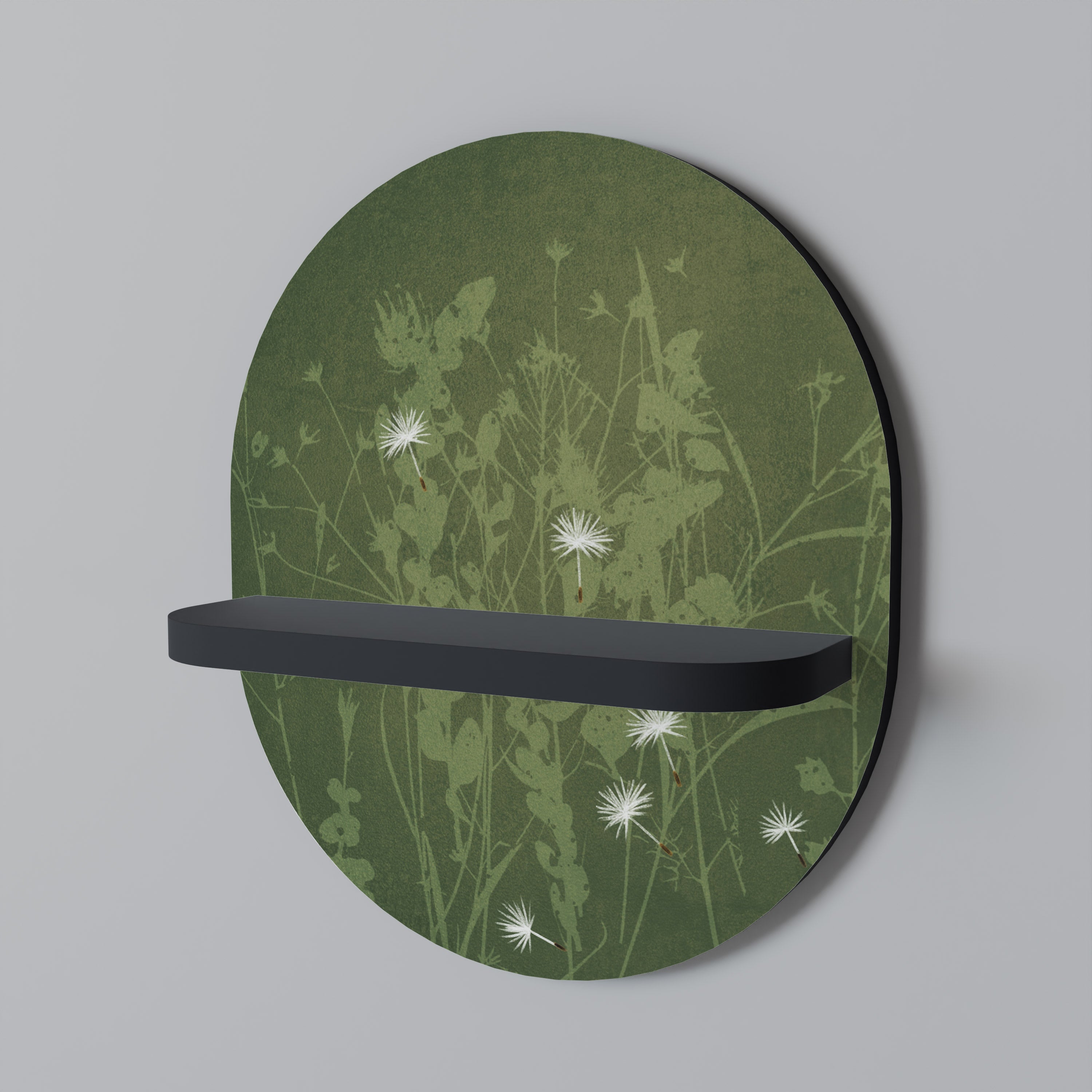 Étagère d'art ovale DANDELION HOLD en finition noire