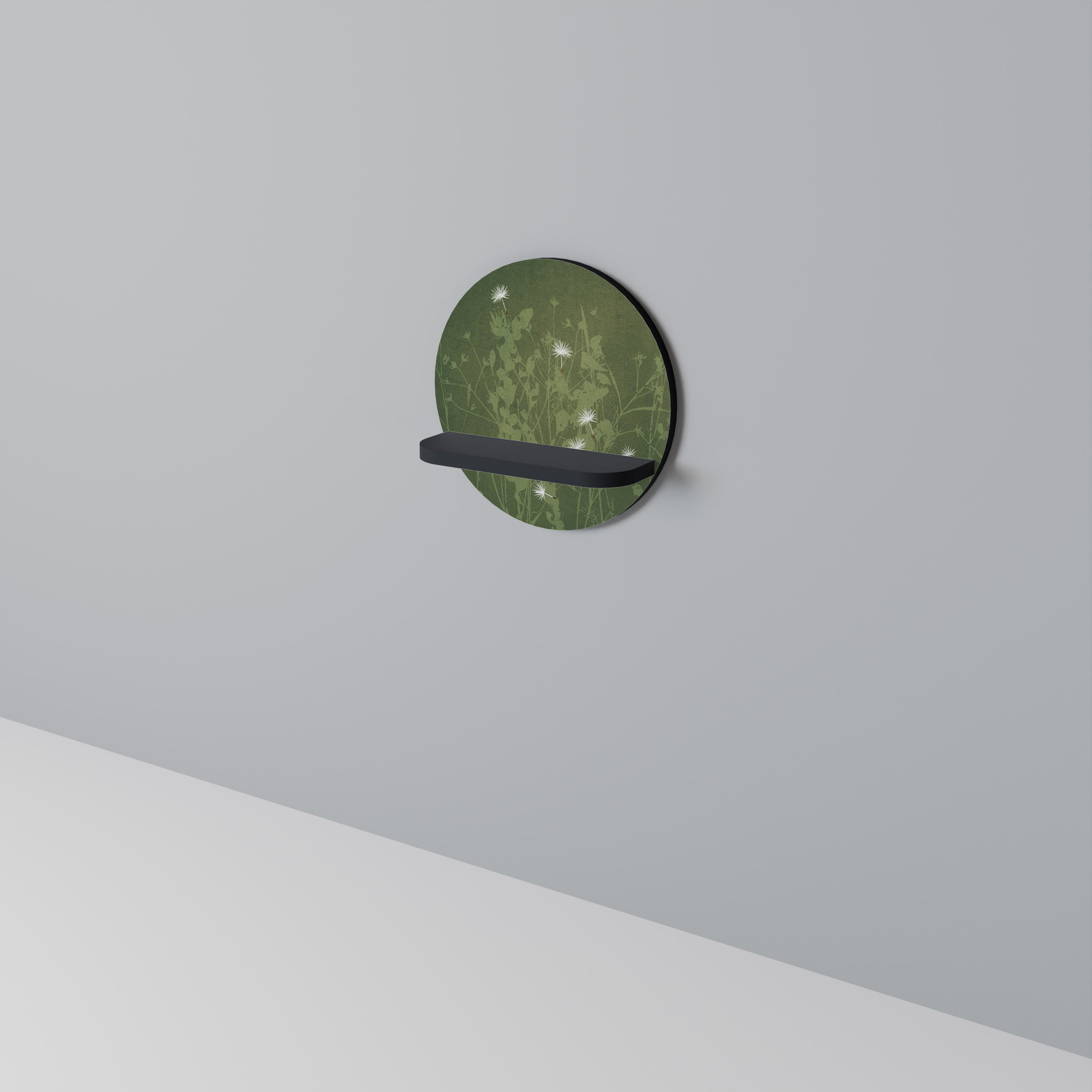 Étagère d'art ronde DANDELION HOLD en finition noire