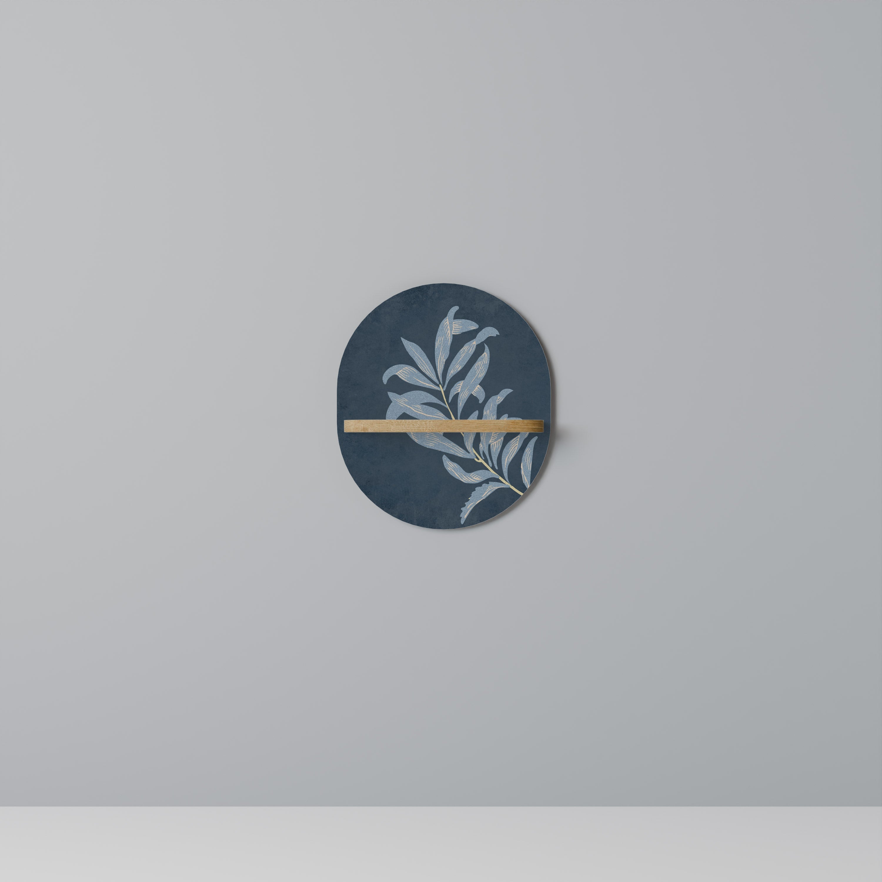 Étagère d'art ovale SHADOW BRANCH effet chêne