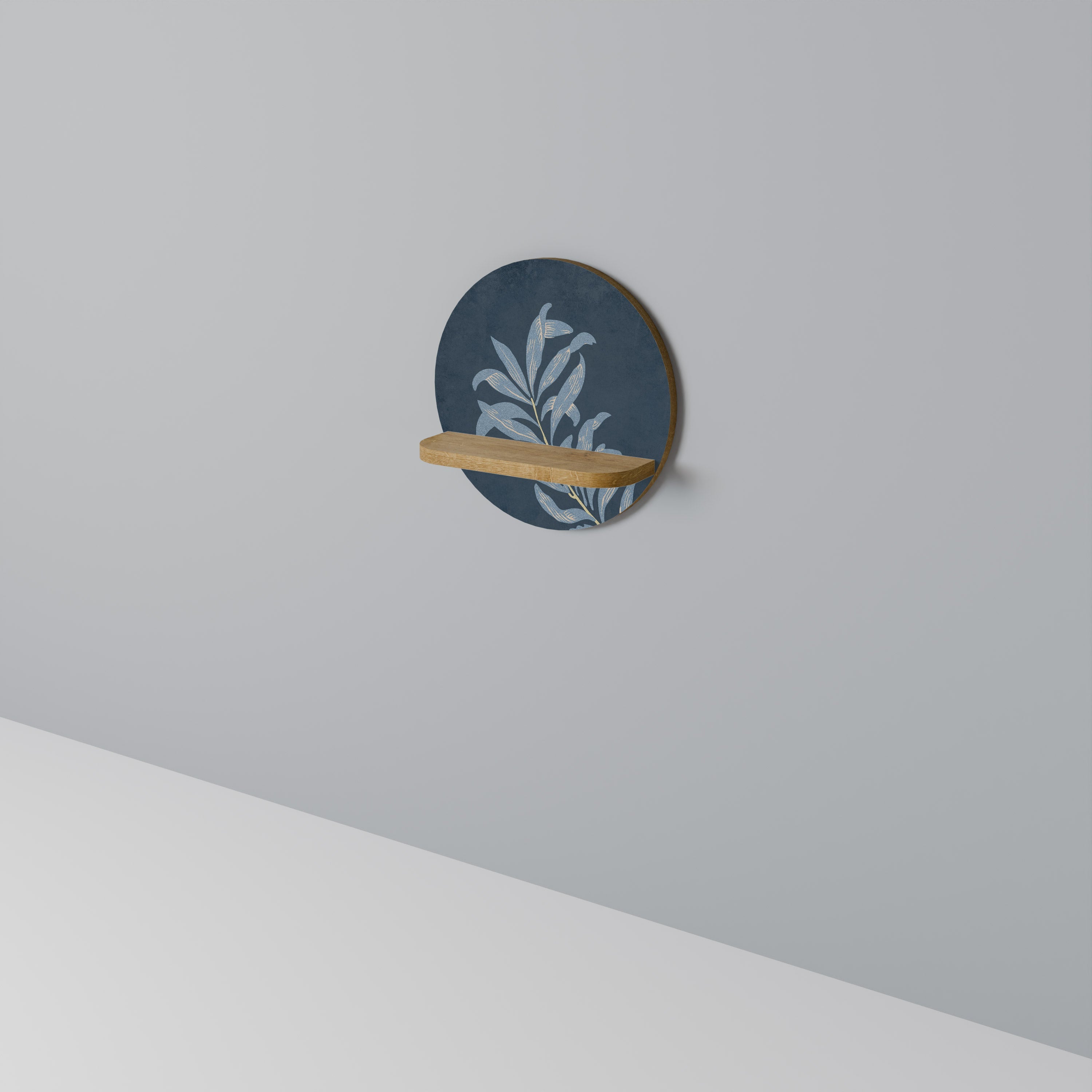 Étagère d'art ronde SHADOW BRANCH effet chêne