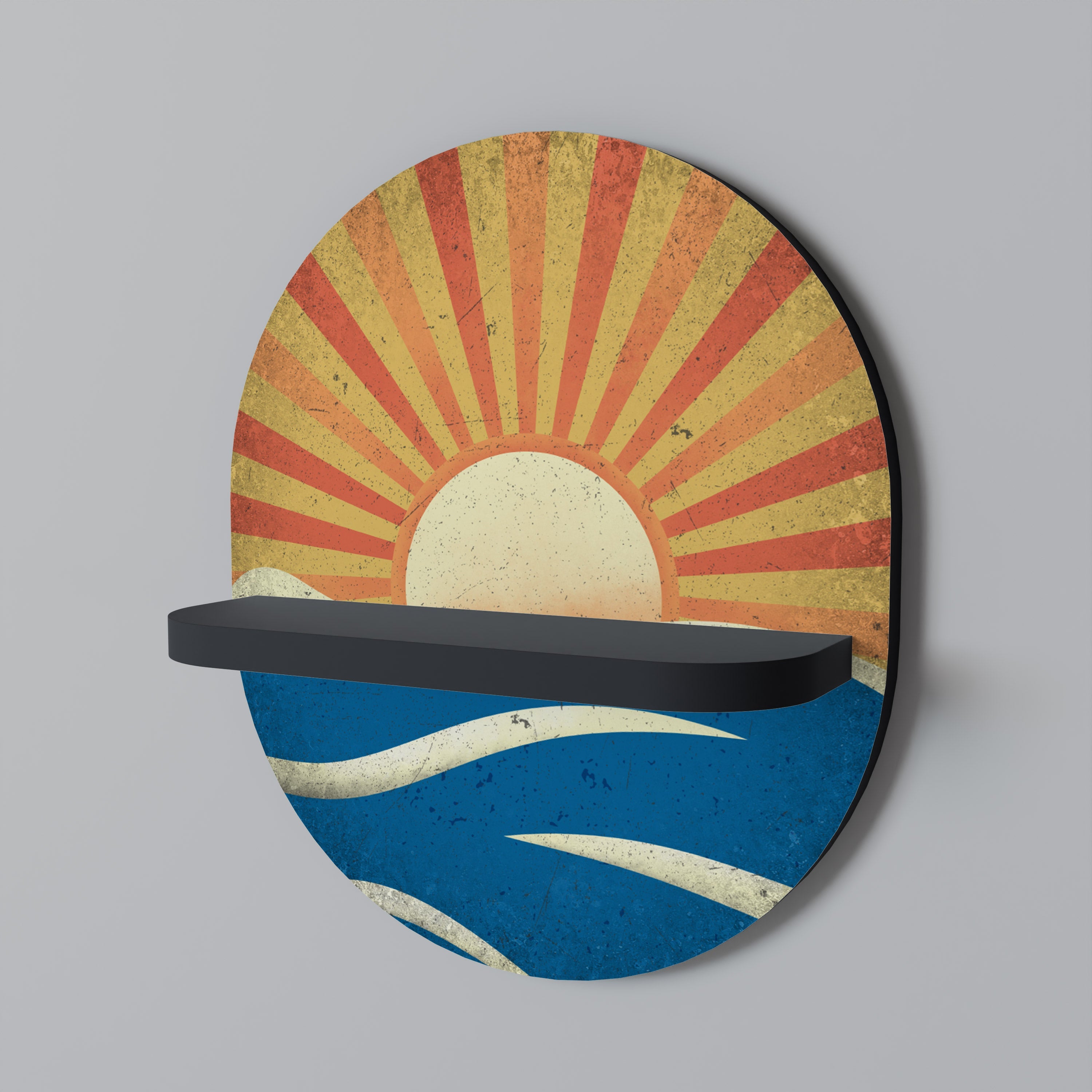 Étagère d'art ovale SUNNY SLIDE en finition noire