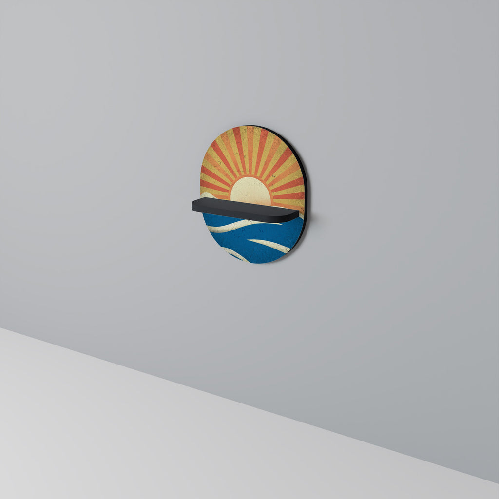 SUNNY SLIDE Oval Art Shelf In Black Finish