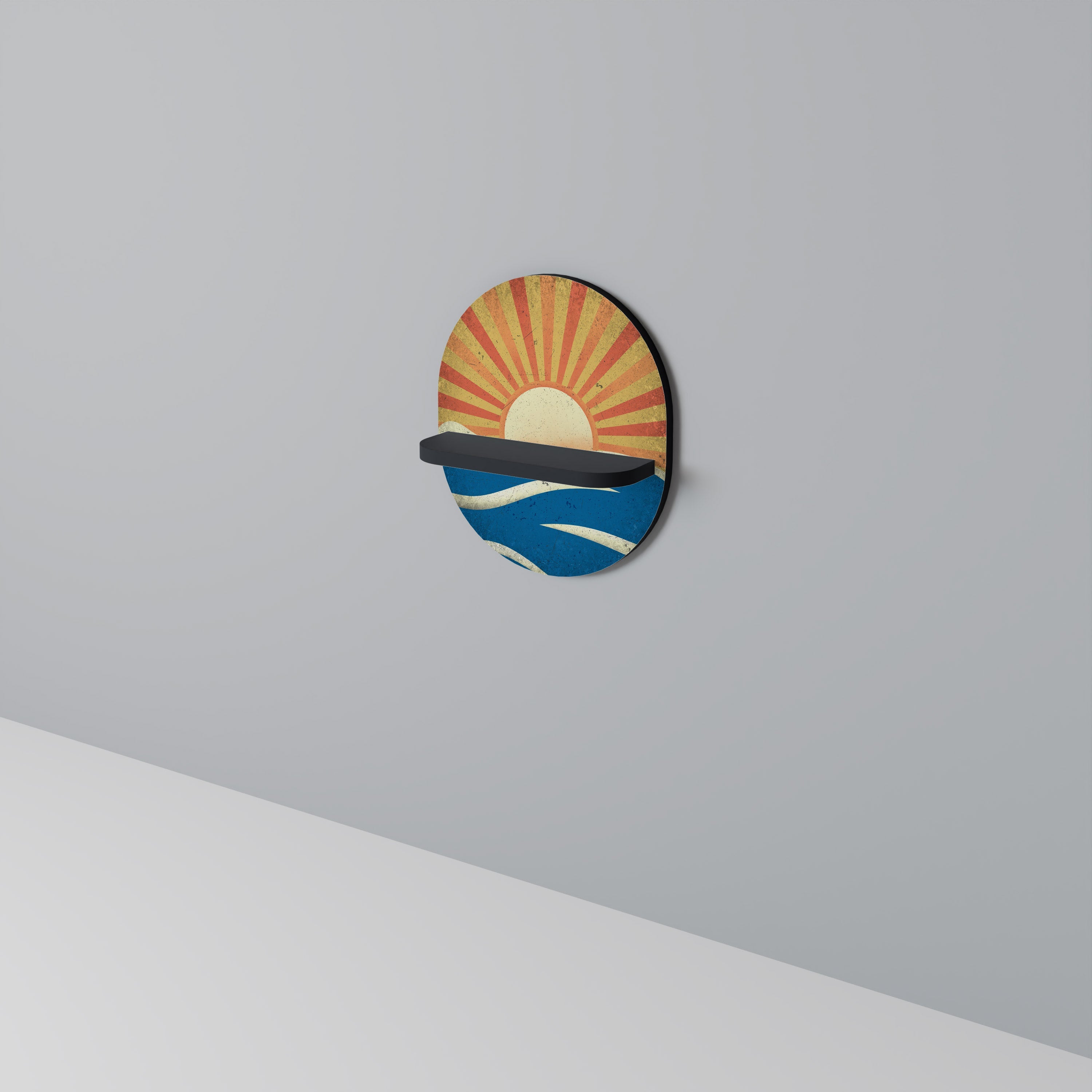 Étagère d'art ovale SUNNY SLIDE en finition noire