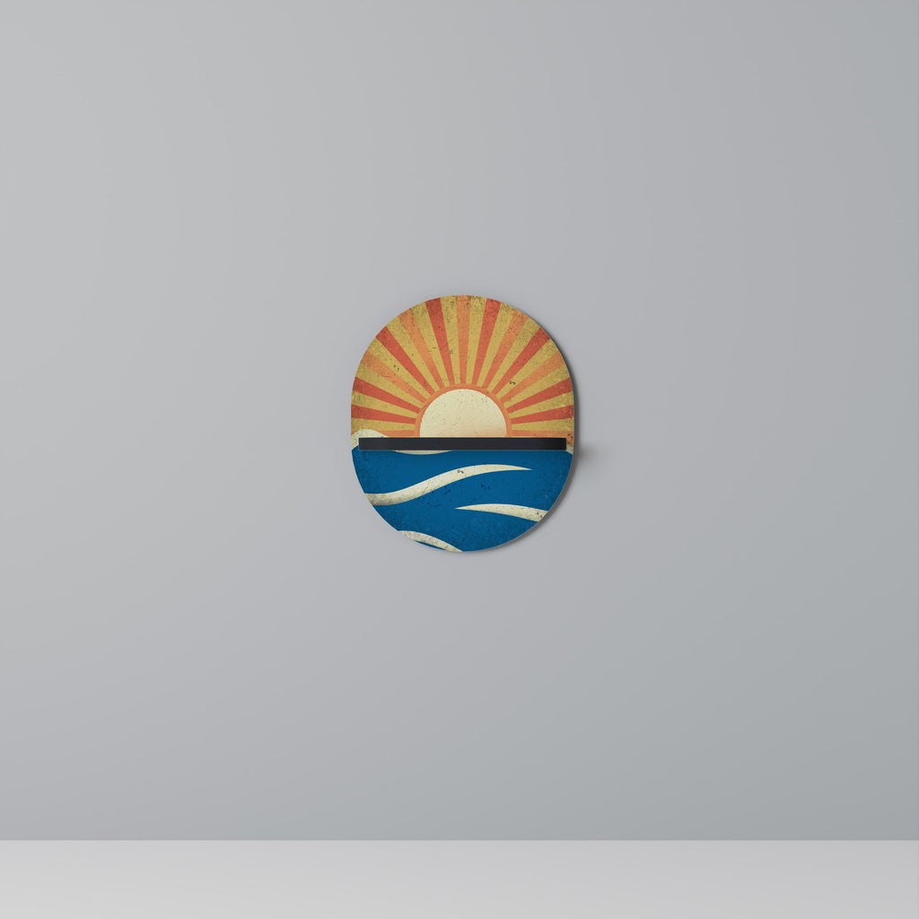 SUNNY SLIDE Oval Art Shelf In Black Finish