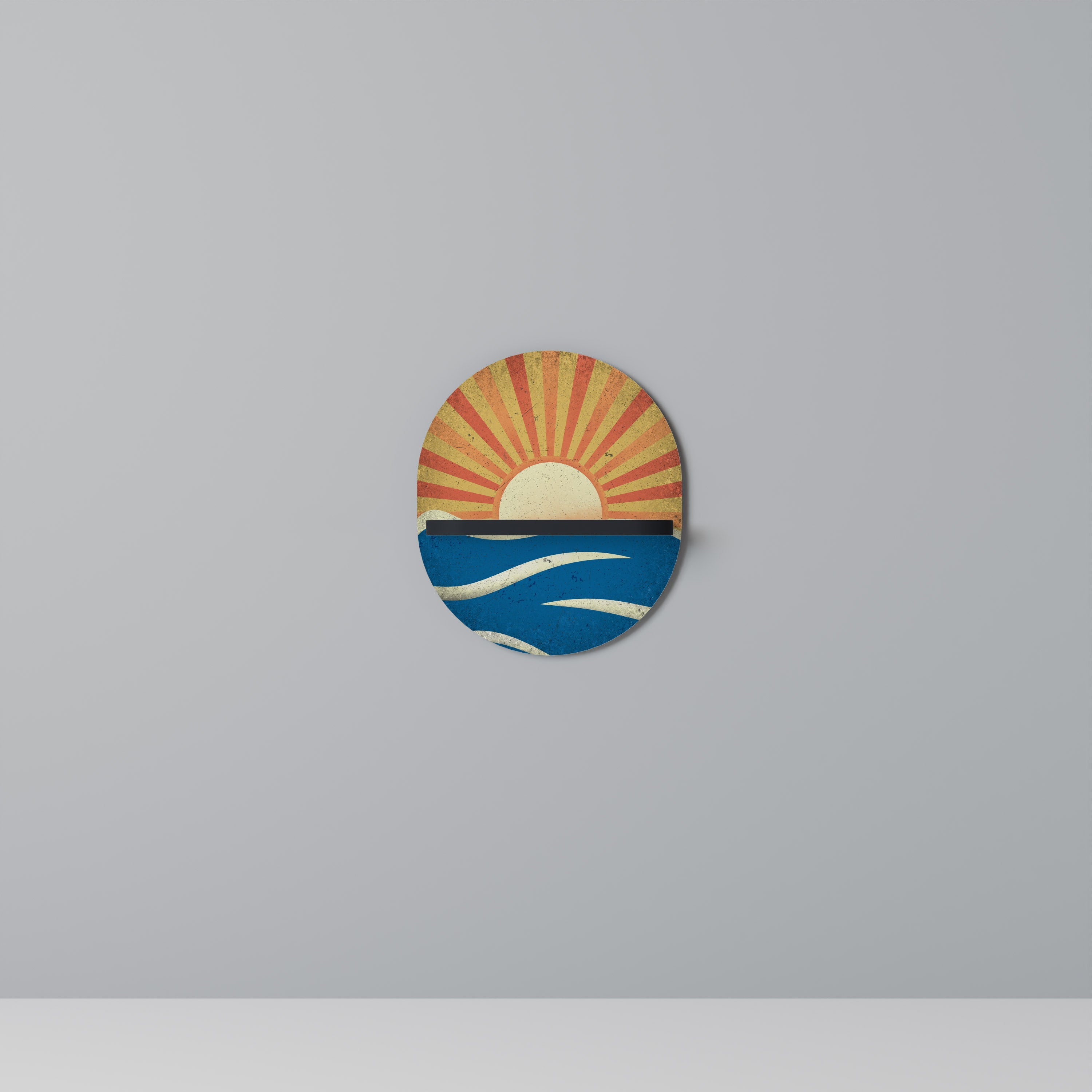 Étagère d'art ovale SUNNY SLIDE en finition noire