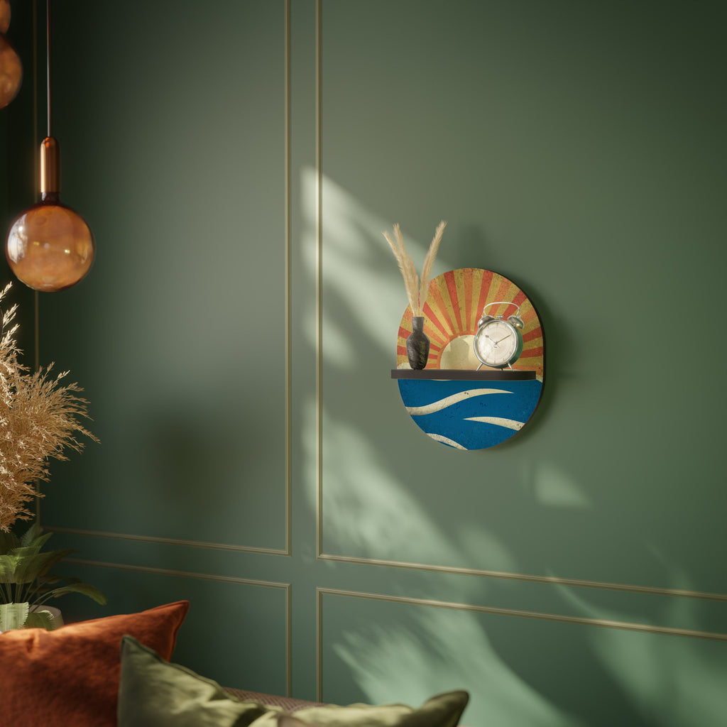 SUNNY SLIDE Oval Art Shelf In Black Finish