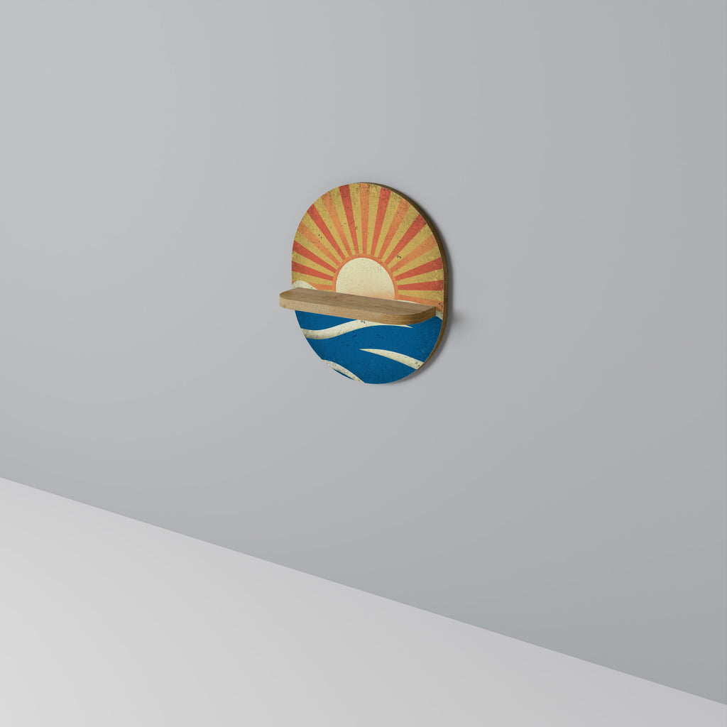 Étagère d'art ovale SUNNY SLIDE effet chêne