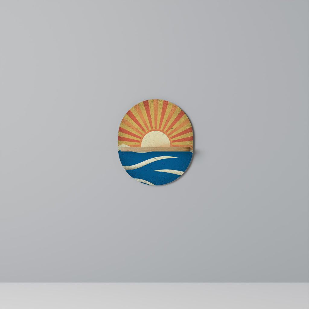 Étagère d'art ovale SUNNY SLIDE effet chêne