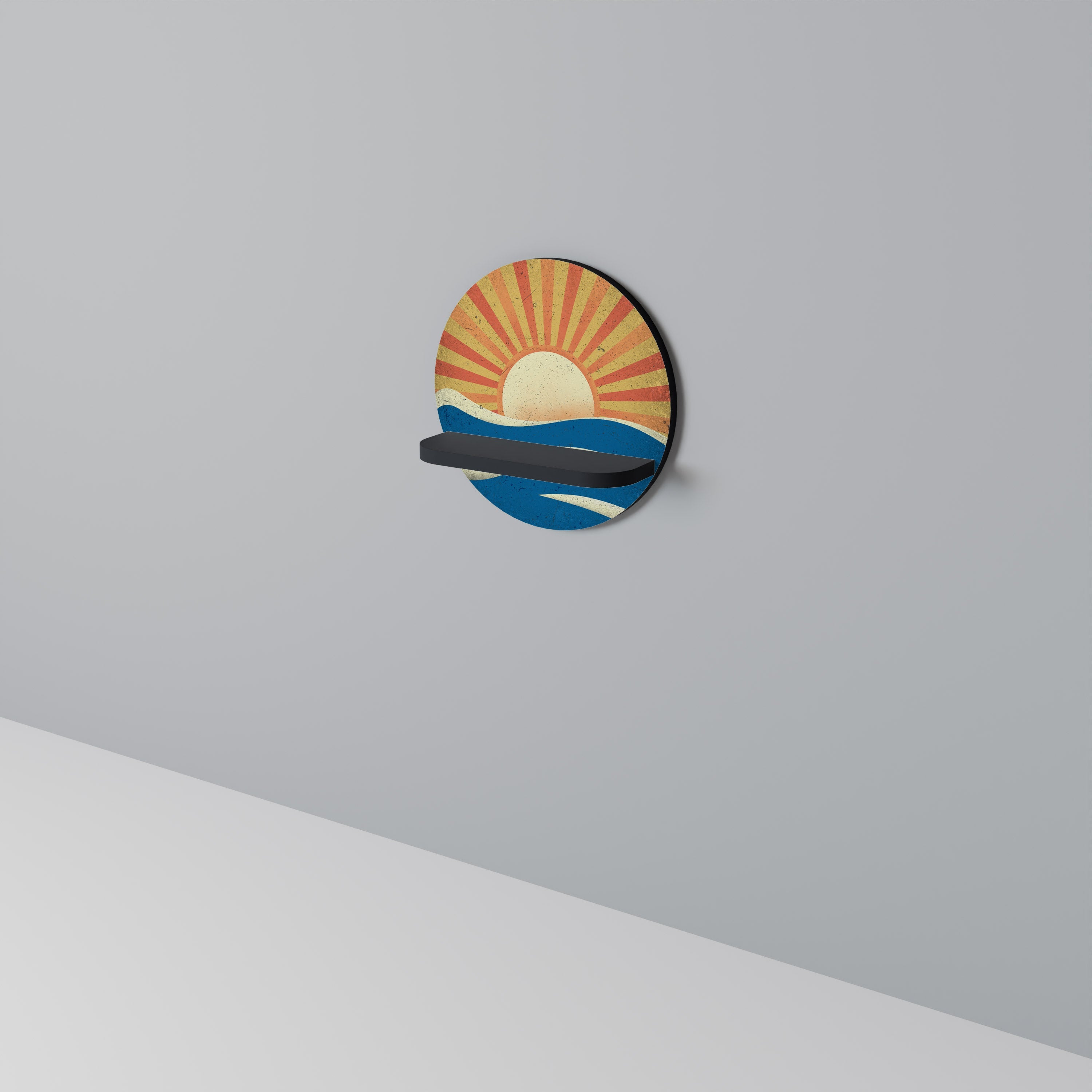 Étagère ronde SUNNY SLIDE en finition noire