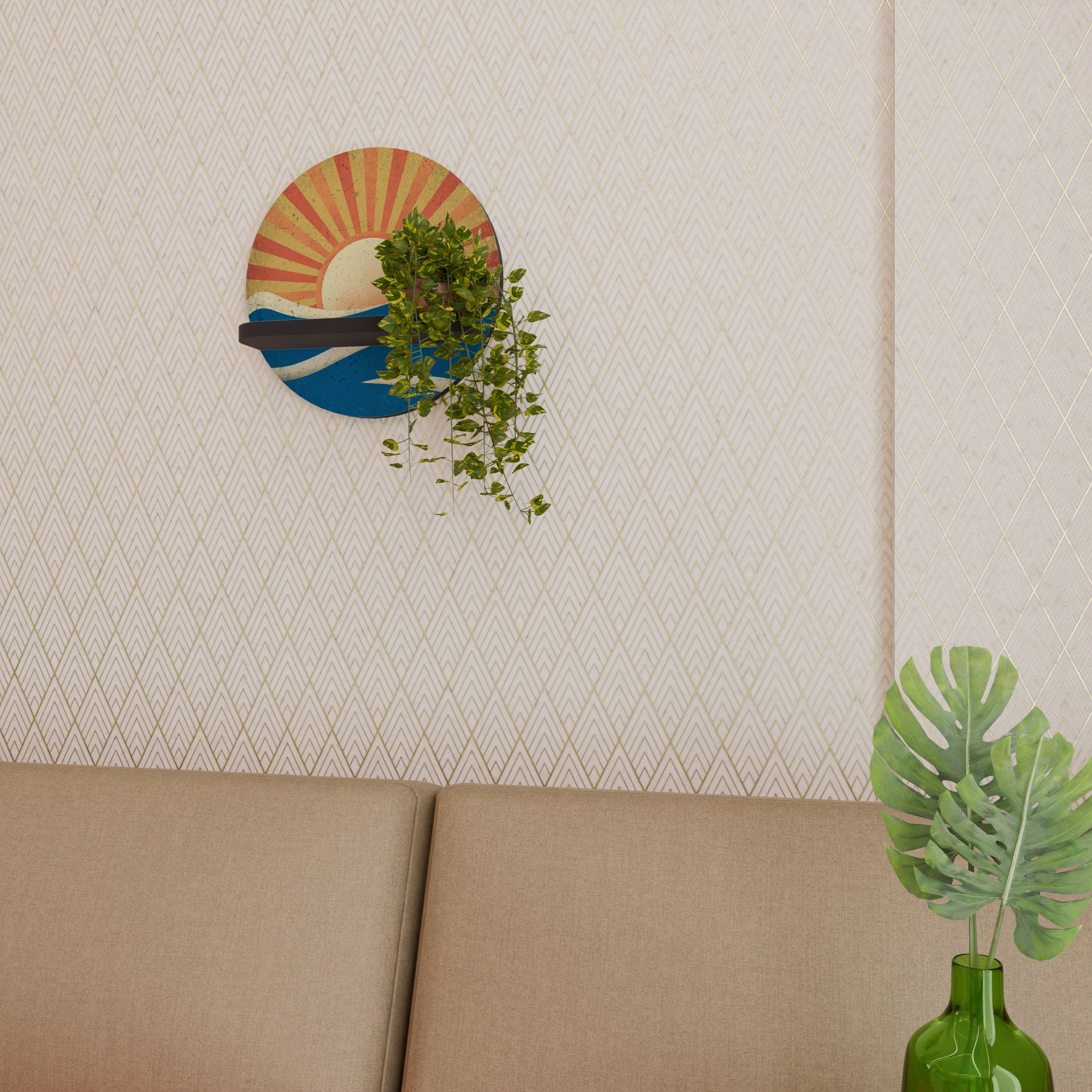 Étagère ronde SUNNY SLIDE en finition noire