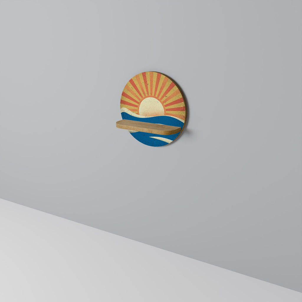 Étagère ronde SUNNY SLIDE effet chêne