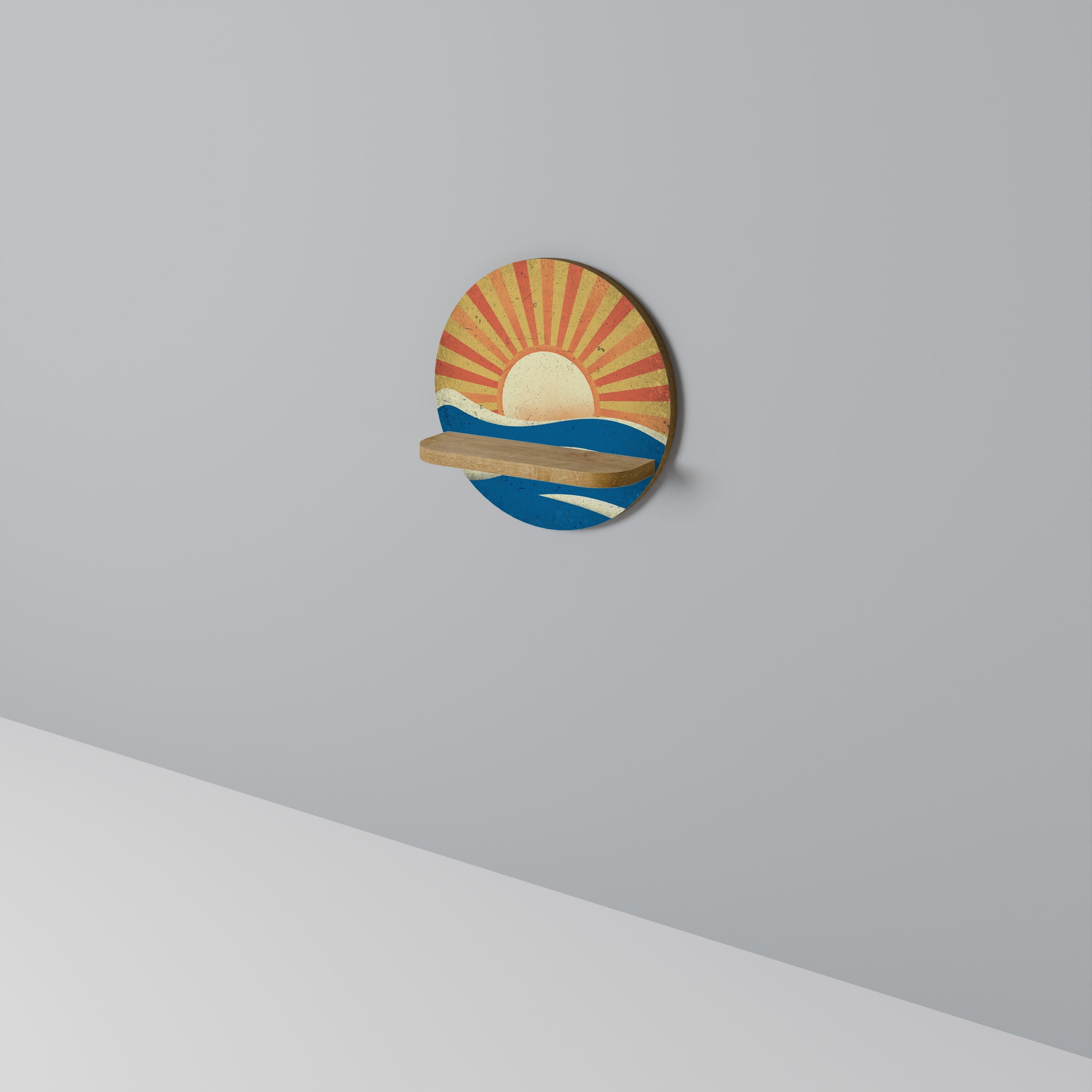 Étagère ronde SUNNY SLIDE effet chêne