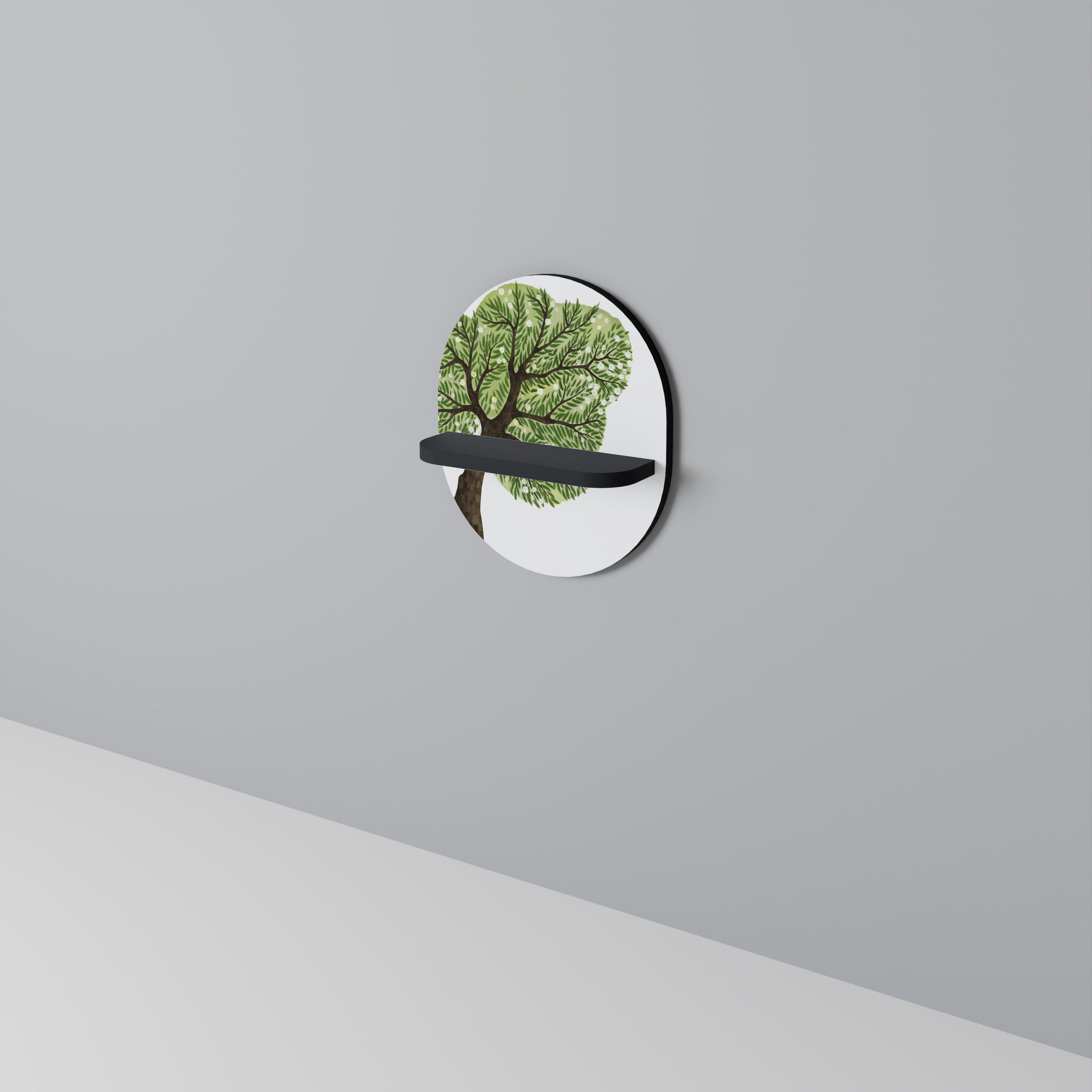 Étagère d'art ovale WILDERNESS DASH en finition noire