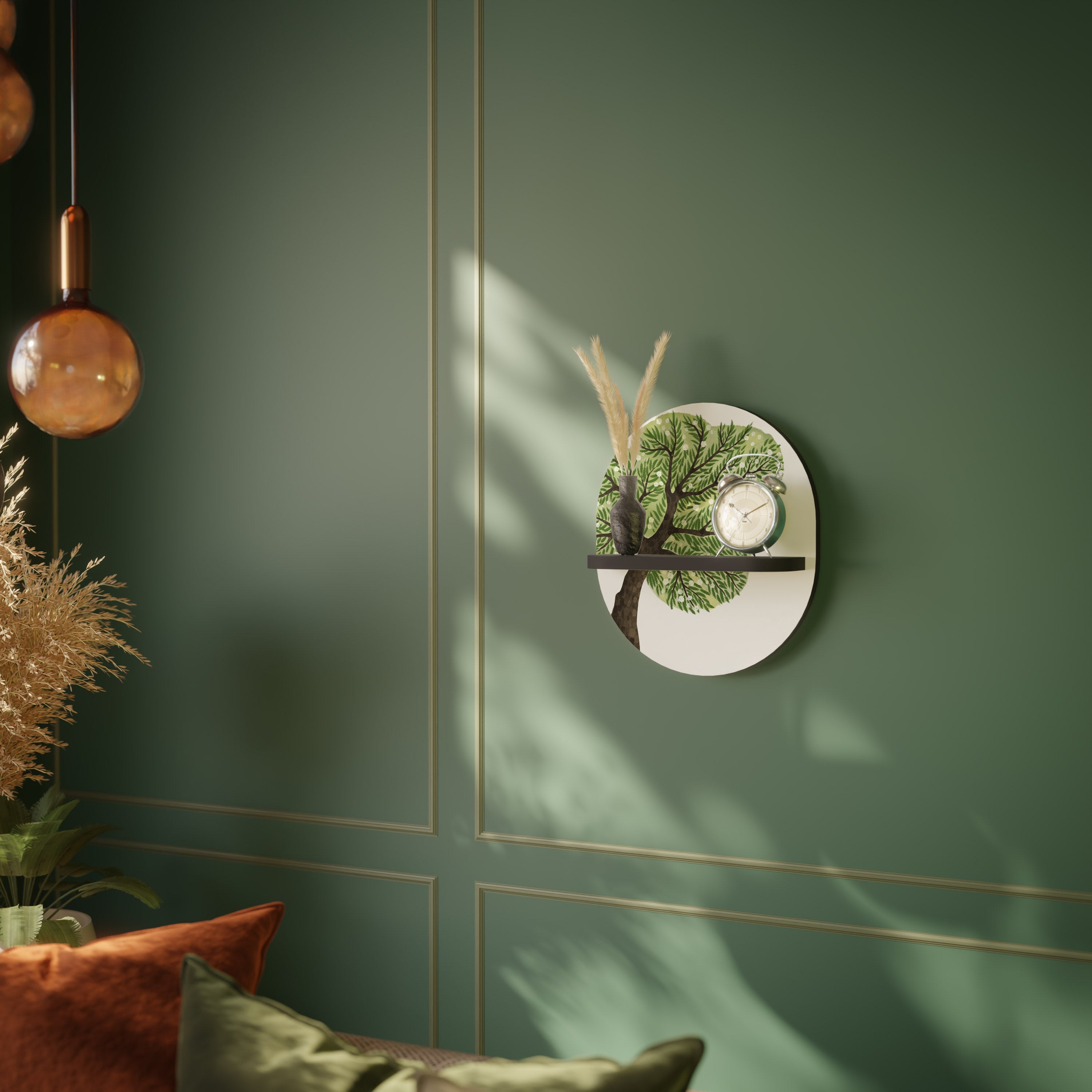 Étagère d'art ovale WILDERNESS DASH en finition noire