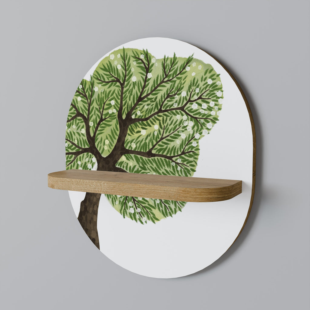 Étagère d'art ovale WILDERNESS DASH effet chêne