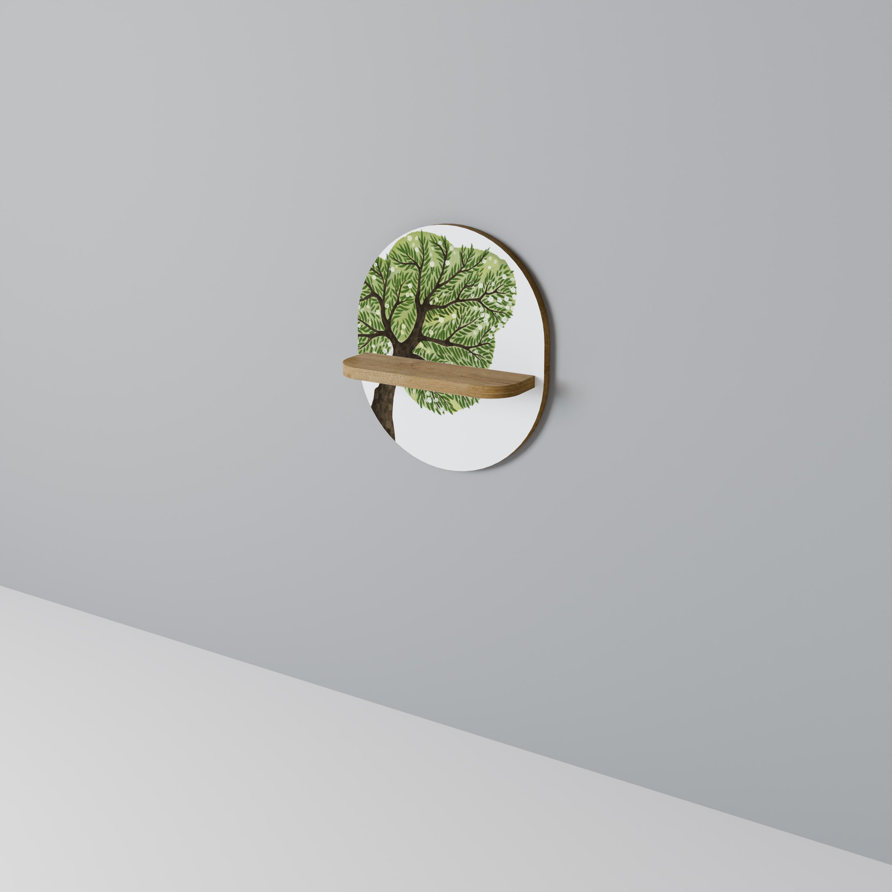 Étagère d'art ovale WILDERNESS DASH effet chêne