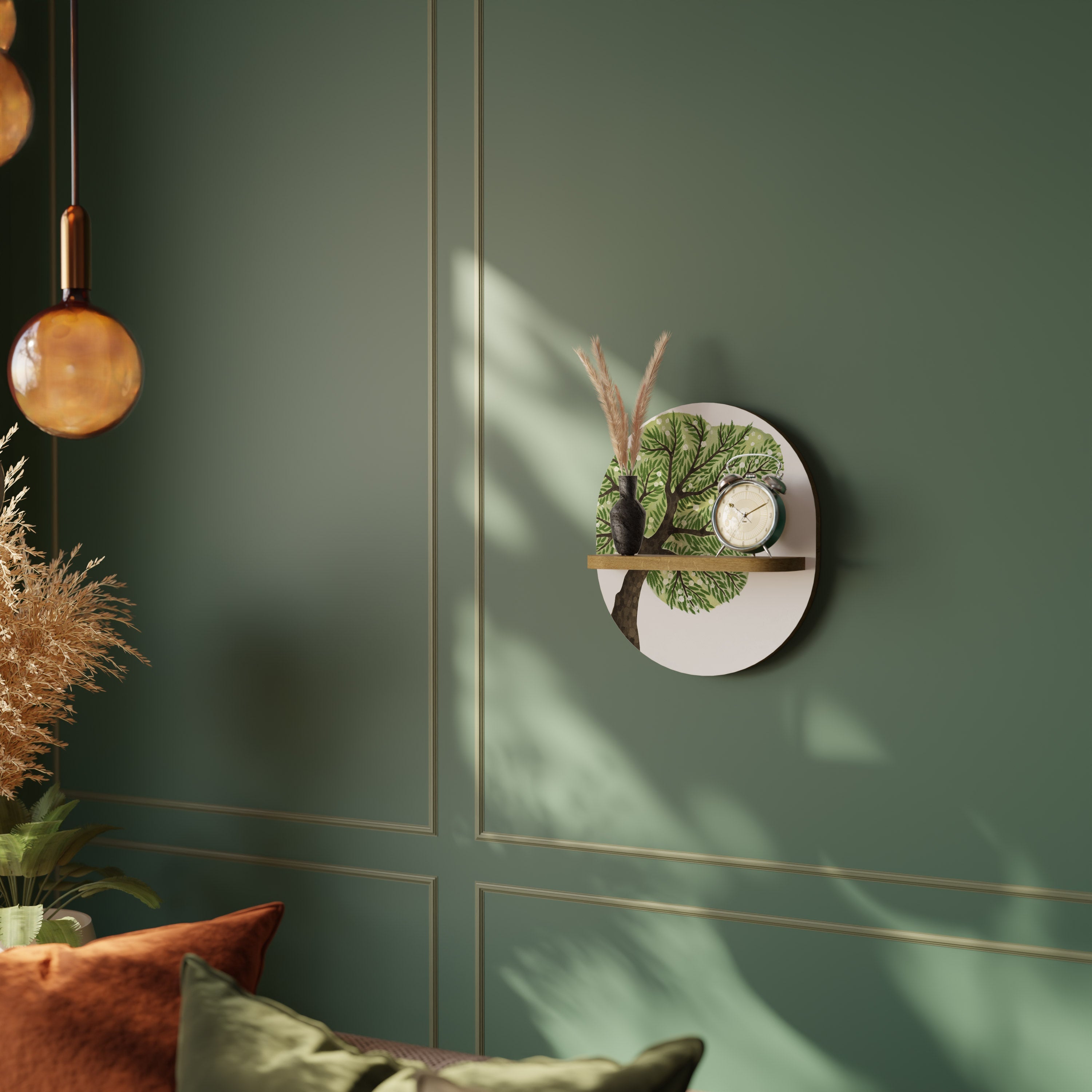 Étagère d'art ovale WILDERNESS DASH effet chêne