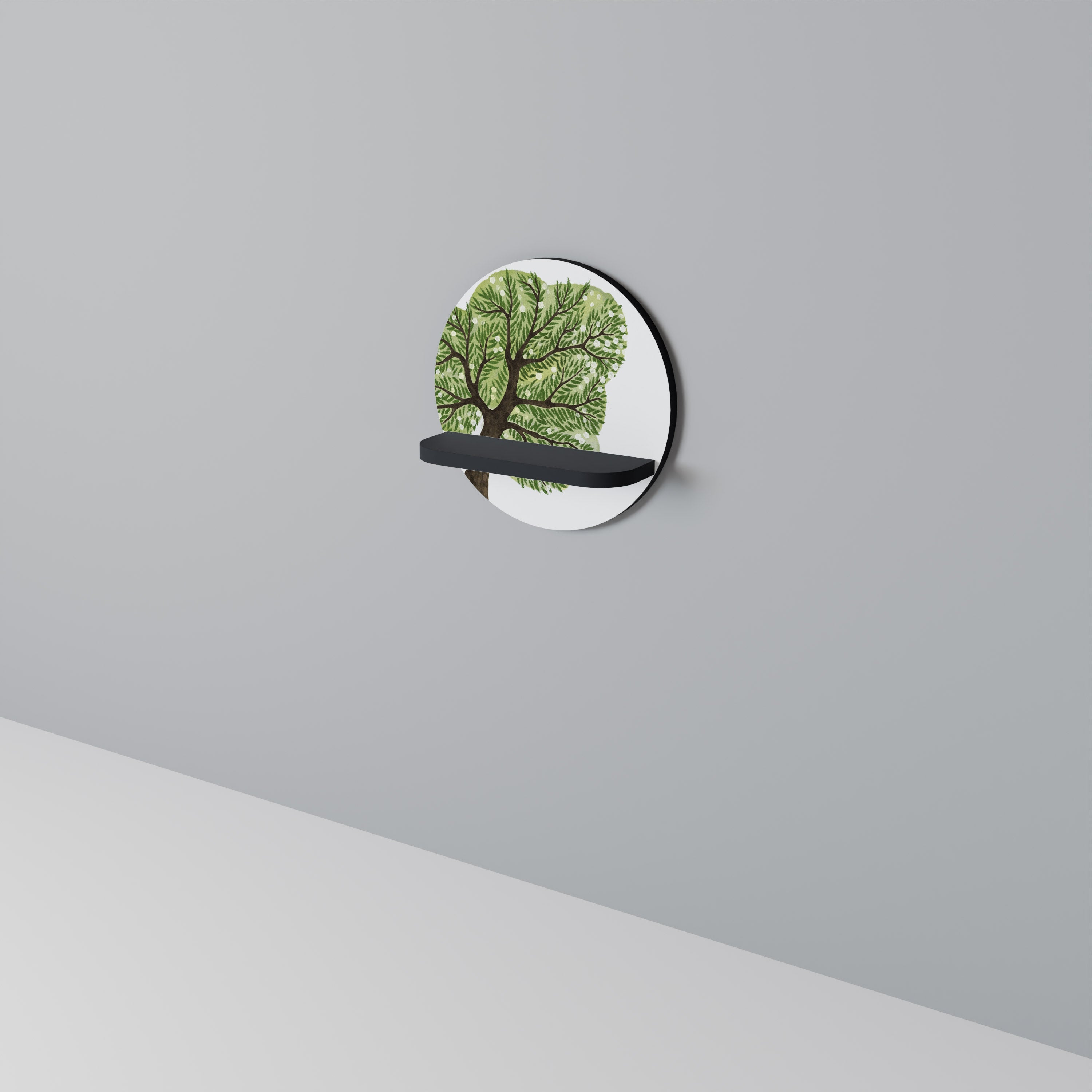 Étagère d'art ronde WILDERNESS DASH en finition noire