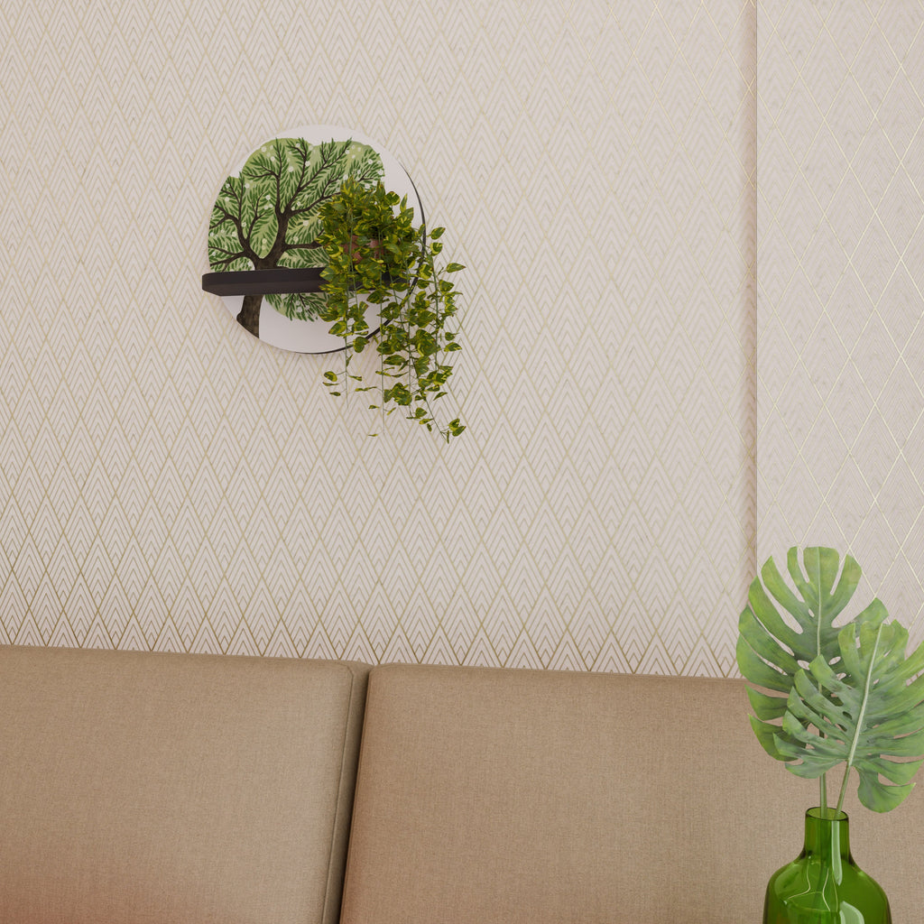 Étagère d'art ronde WILDERNESS DASH en finition noire