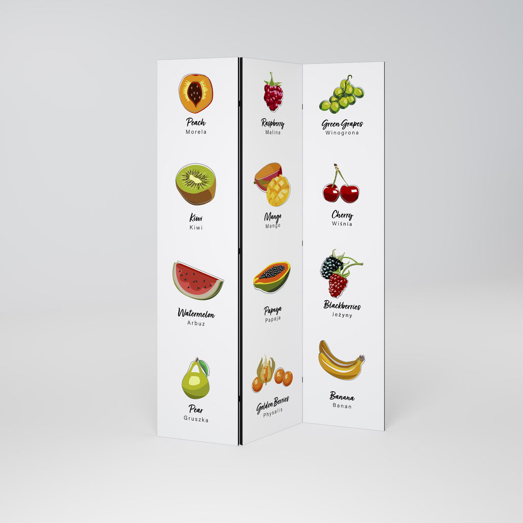 FRUIT LESSON 3-Panel Room Divider