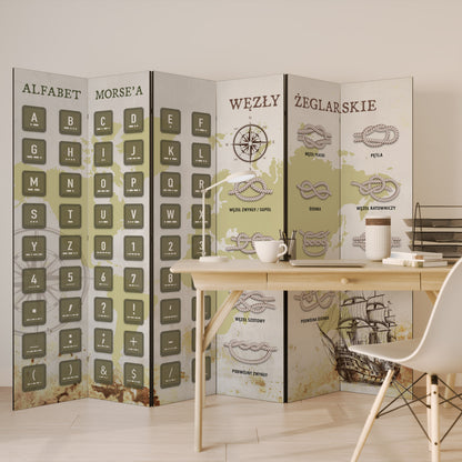 MORSE AND KNOTS 6-Panel Room Divider