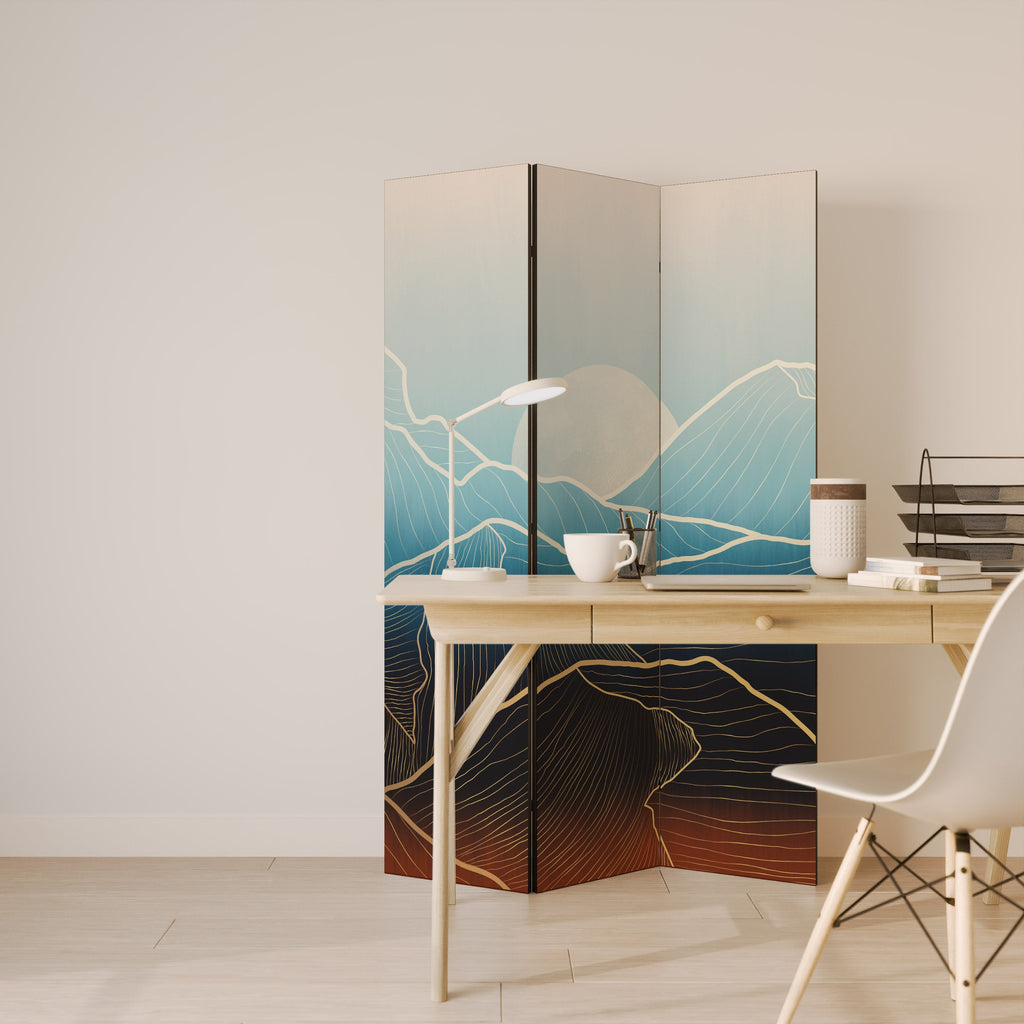 Séparateur de pièce décoratif à 3 panneaux LUNAR SECRETS