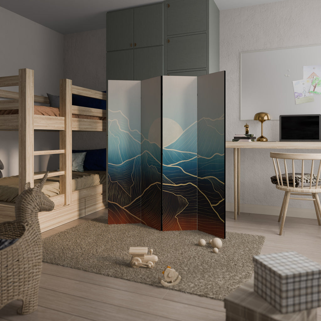 Séparateur de pièce décoratif à 4 panneaux SECRETS LUNAIRES