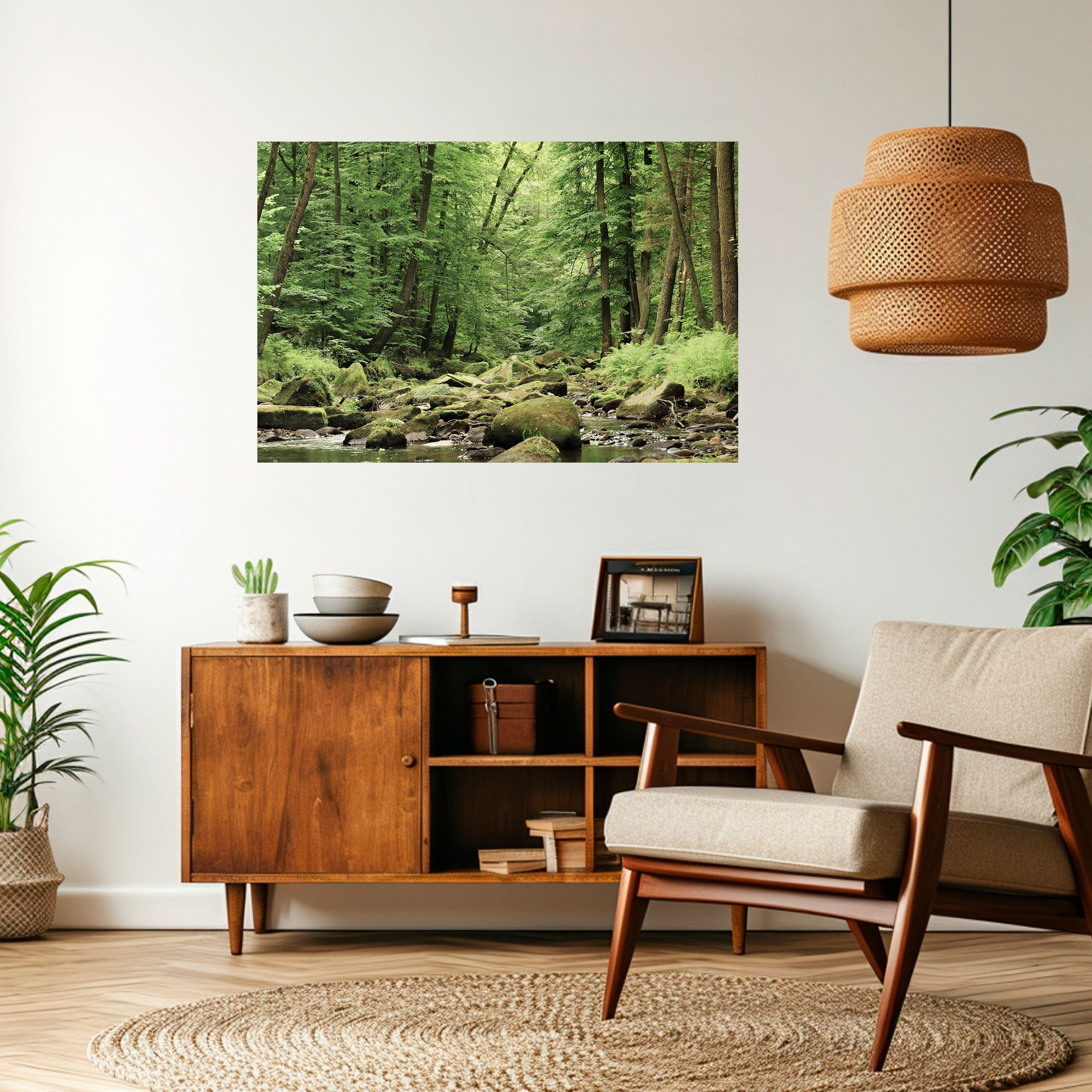 Affiche horizontale autocollante « PIERRES ET RUISSEAUX TRANQUILLES »