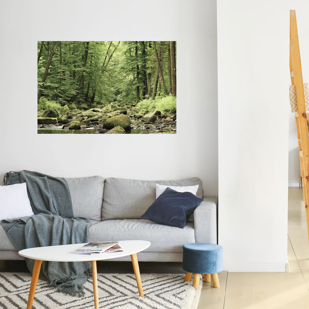 TRANQUIL STONES AND STREAMS Peel and Stick Horizontal Poster