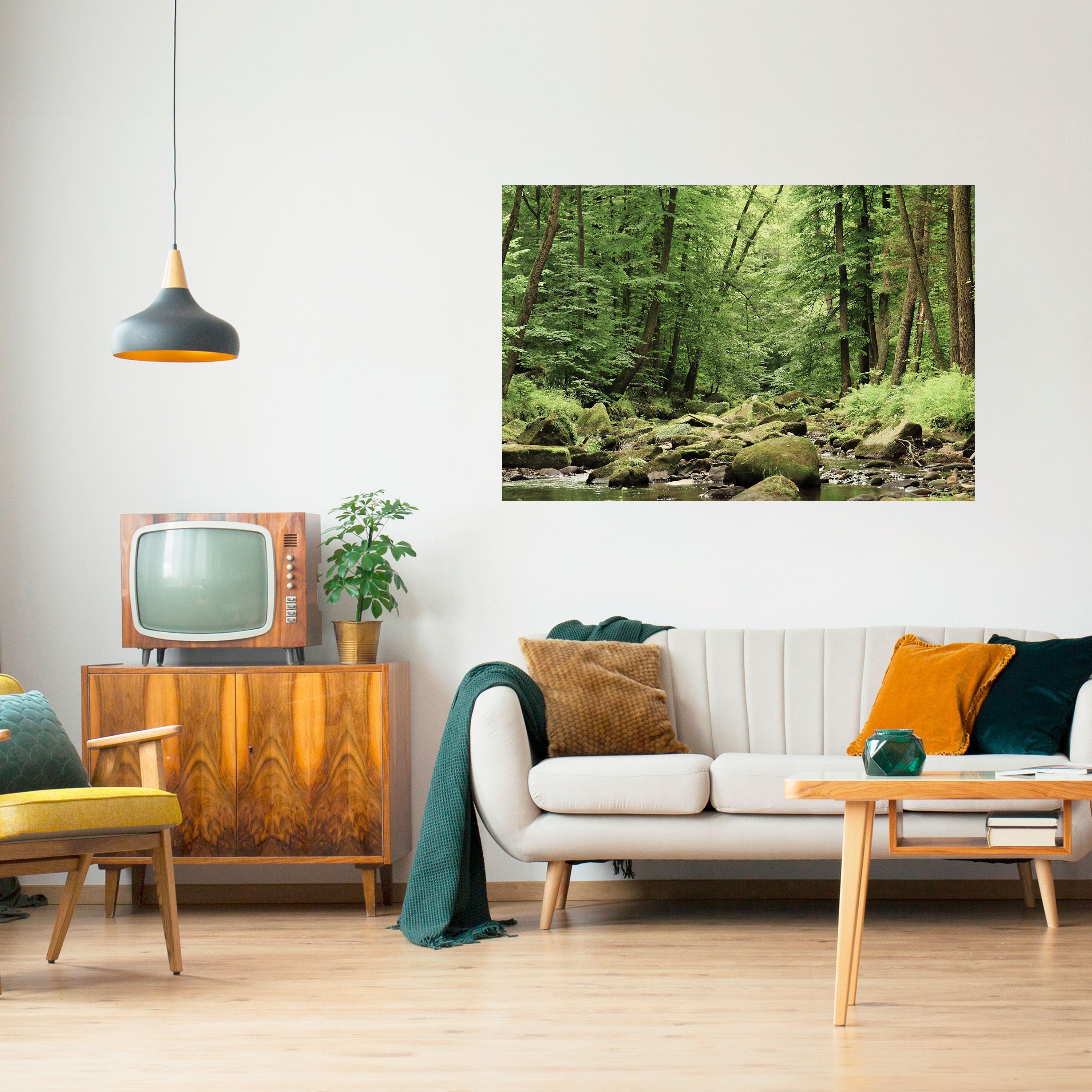 Affiche horizontale autocollante « PIERRES ET RUISSEAUX TRANQUILLES »