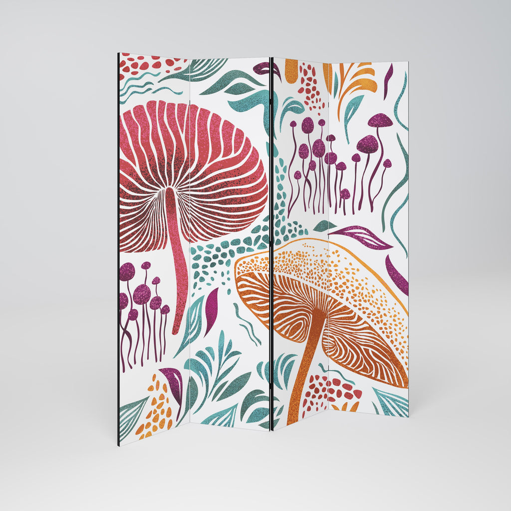 Cloison décorative à 4 panneaux FUNGUS FANTASY