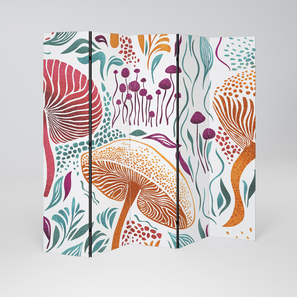 Cloison décorative à 5 panneaux FUNGUS FANTASY