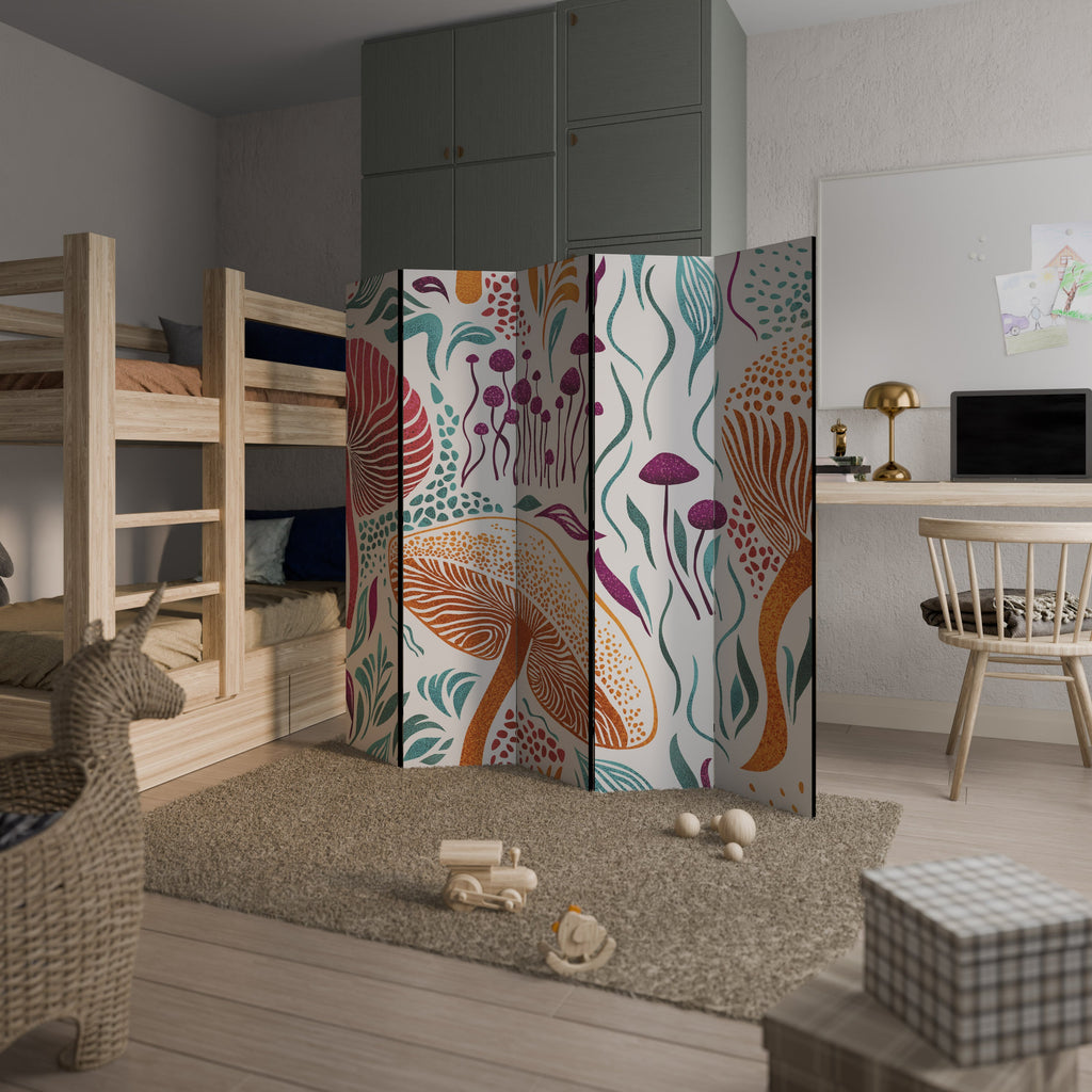 Cloison décorative à 5 panneaux FUNGUS FANTASY