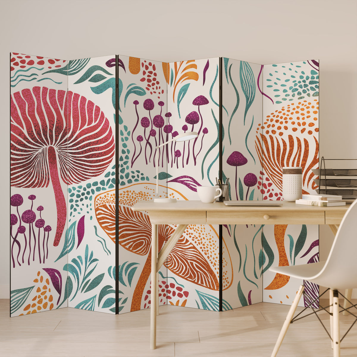 FUNGUS FANTASY 6-Panel Room Divider