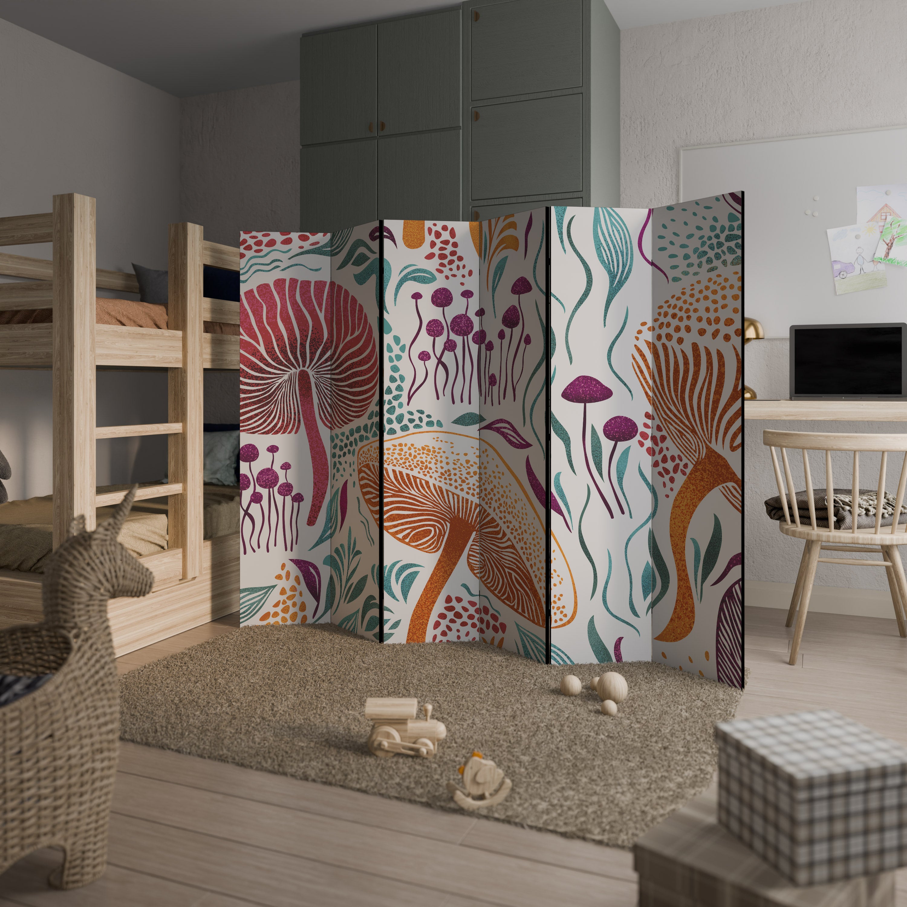 FUNGUS FANTASY 6-Panel Room Divider