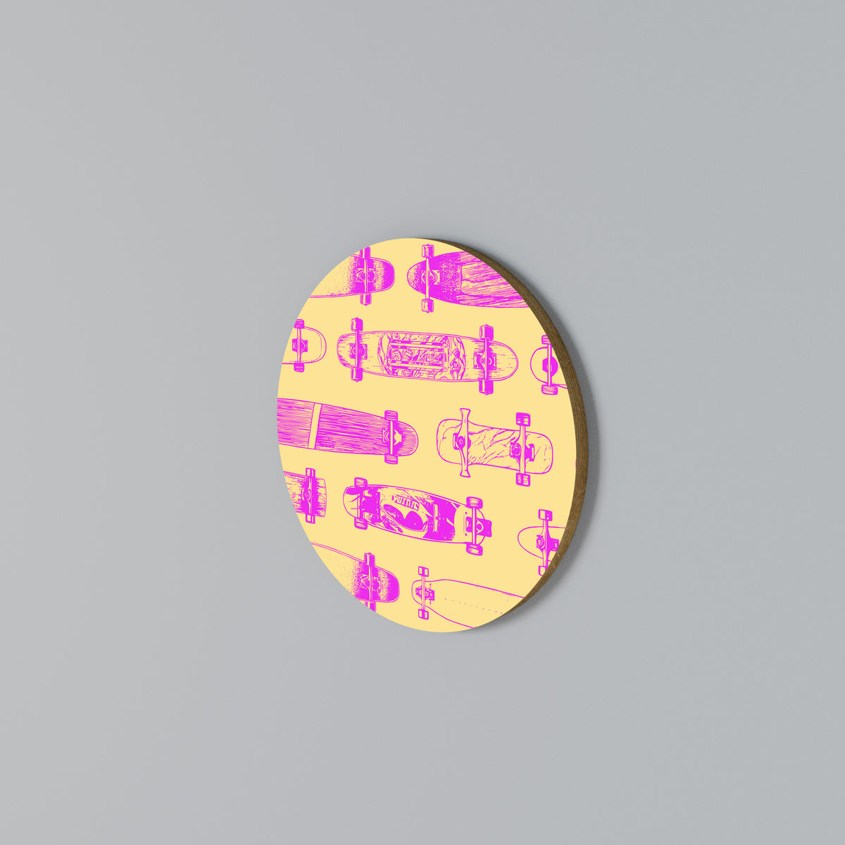 SKATEBOARD ARTISTRY Round Wall Art