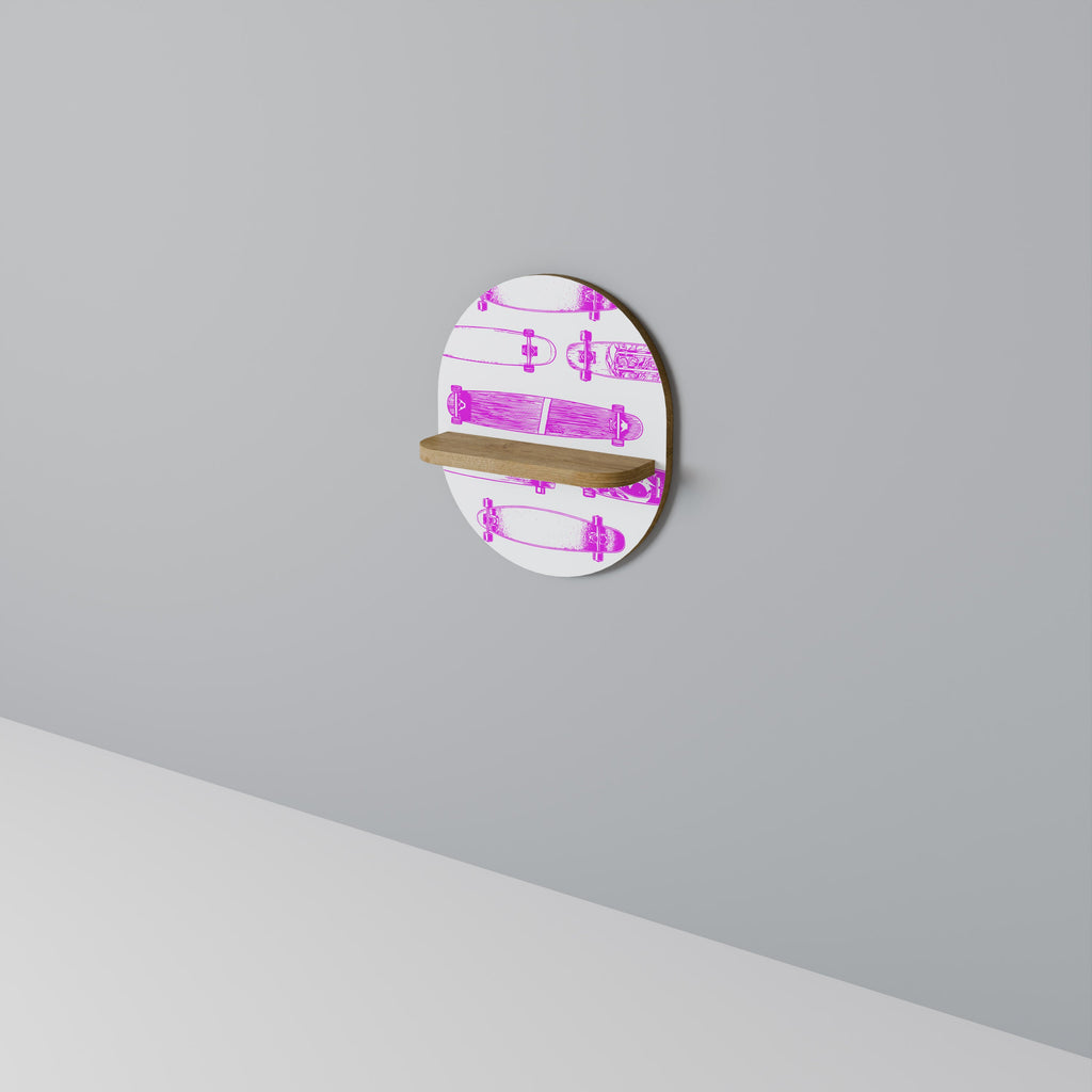 Étagère d'art ovale effet chêne SKATEBOARD SKETCH