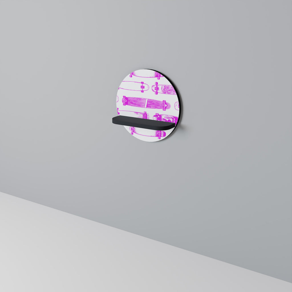 Étagère ronde pour œuvres d'art en finition noire SKATEBOARD SKETCH