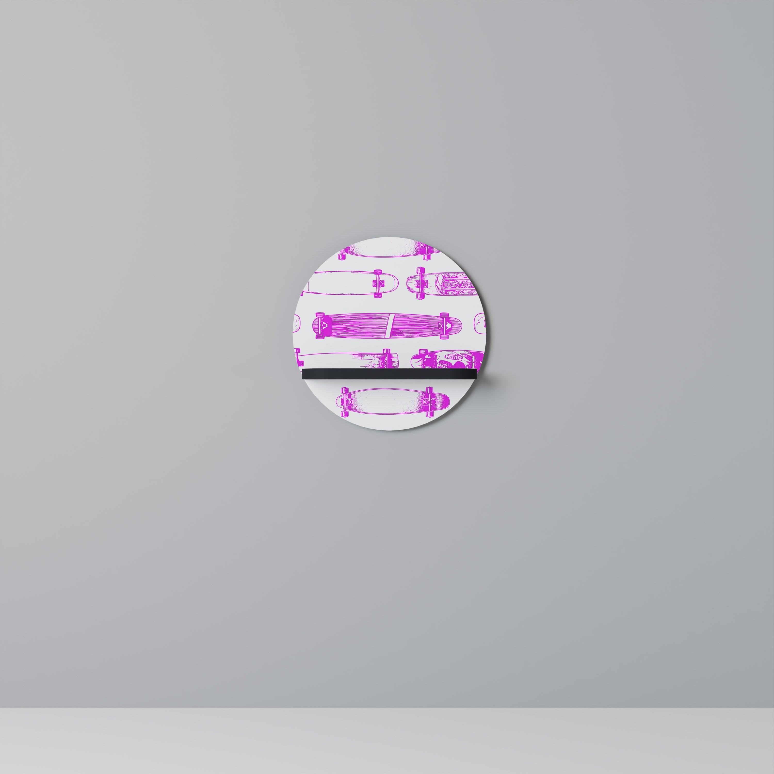 Étagère ronde pour œuvres d'art en finition noire SKATEBOARD SKETCH