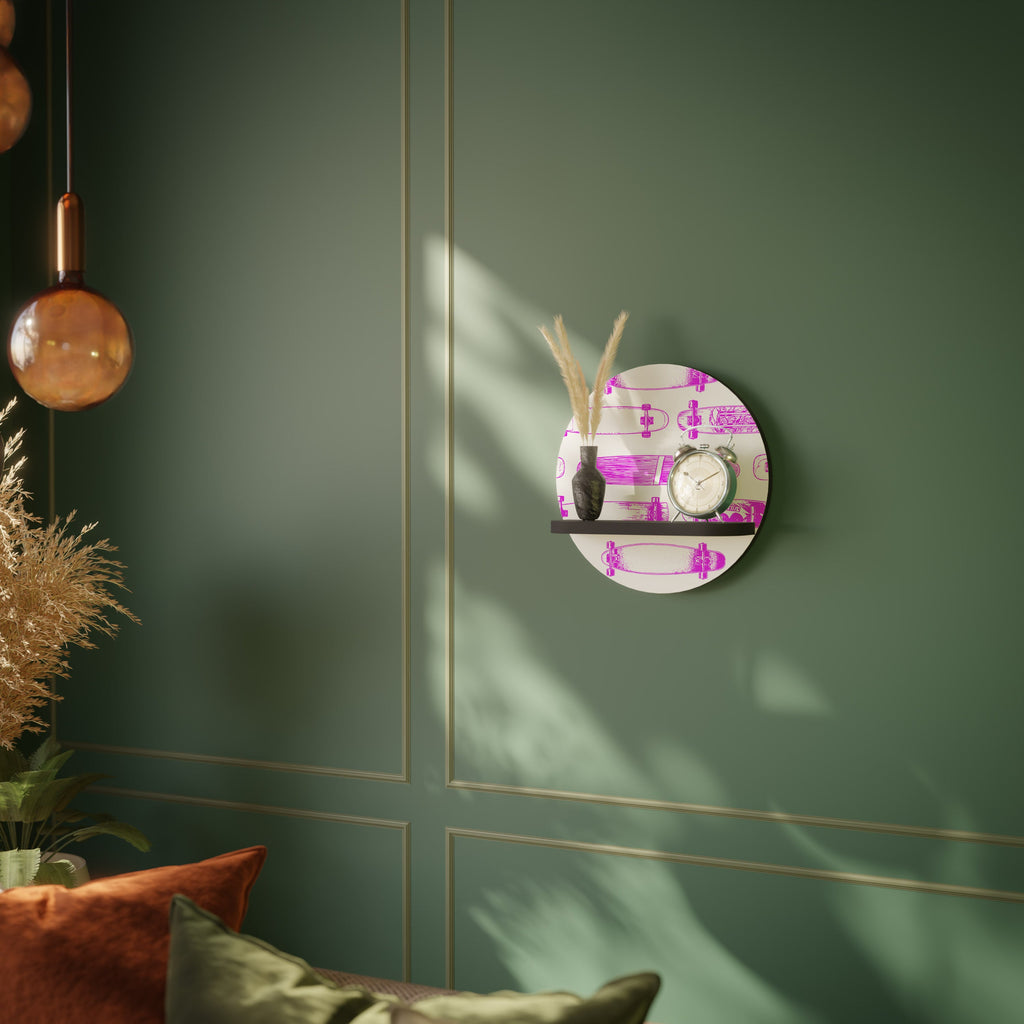 Étagère ronde pour œuvres d'art en finition noire SKATEBOARD SKETCH