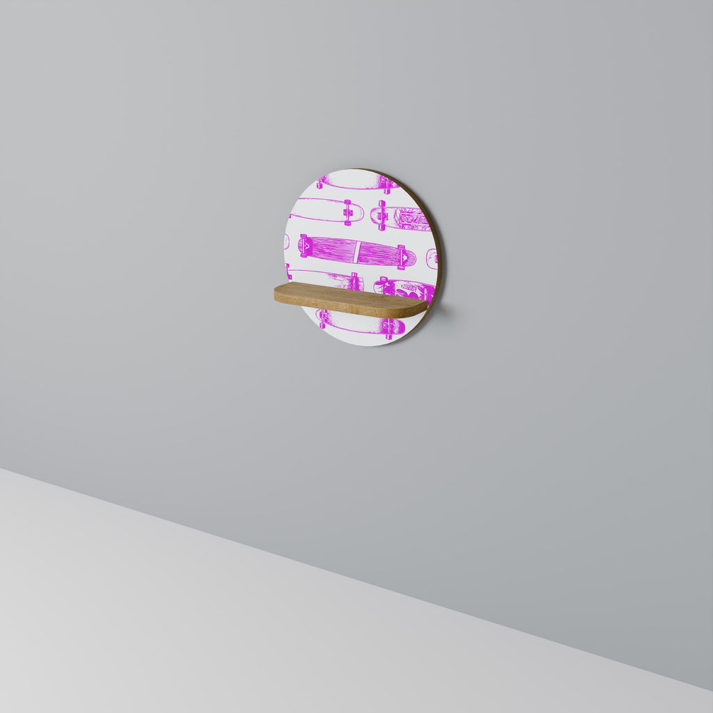 Étagère ronde effet chêne SKATEBOARD SKETCH