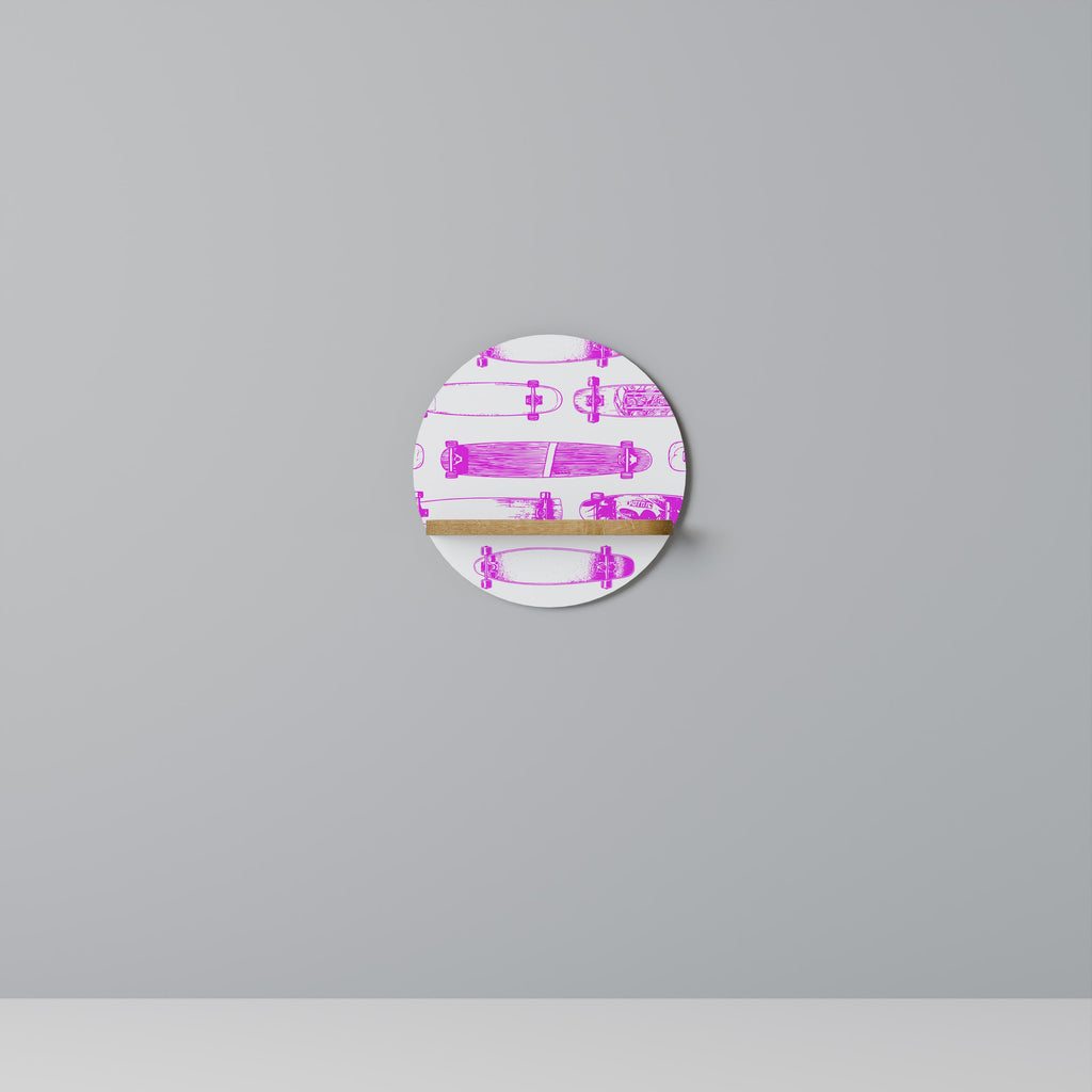 Étagère ronde effet chêne SKATEBOARD SKETCH