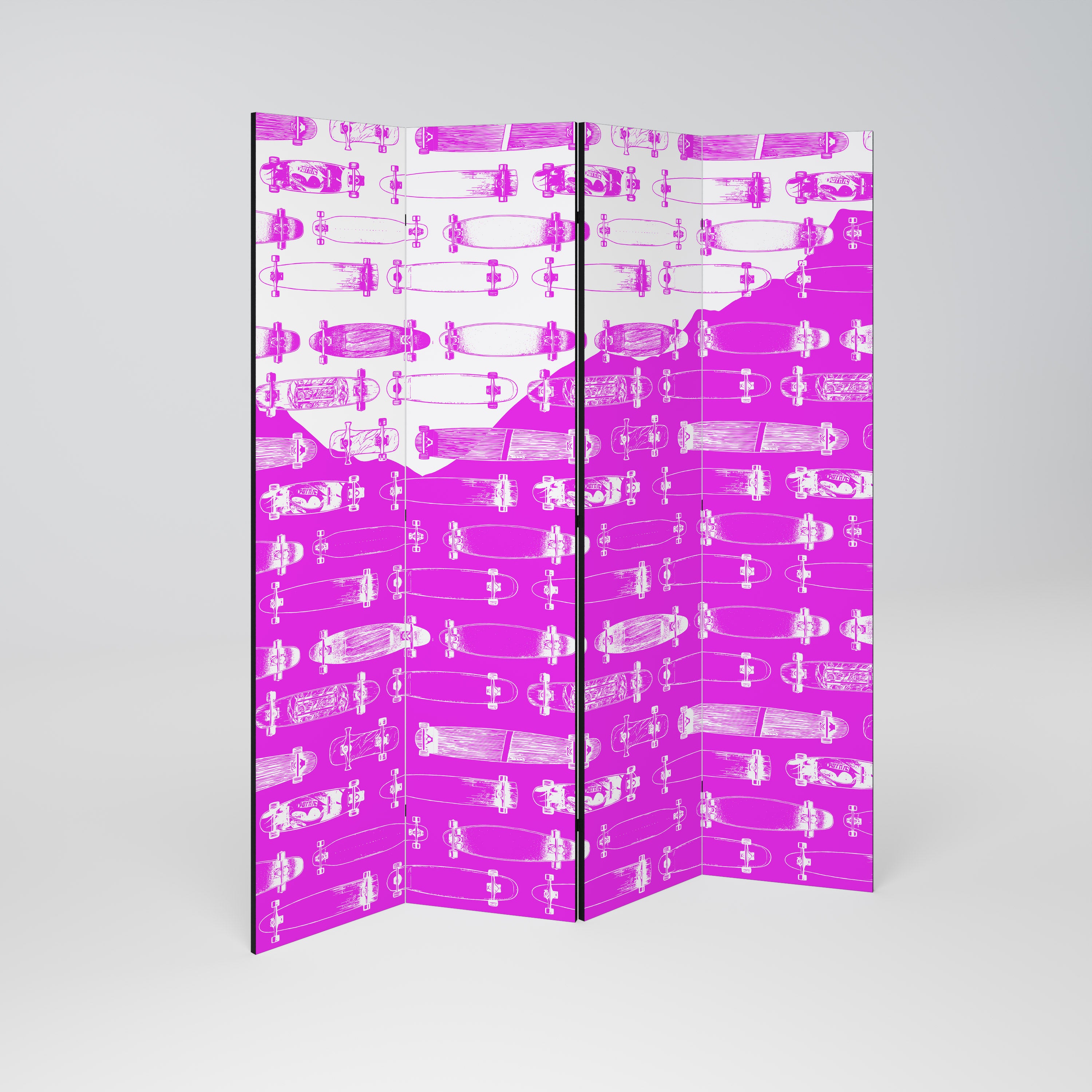SKATEBOARD MAGENTA 4-Panel Room Divider