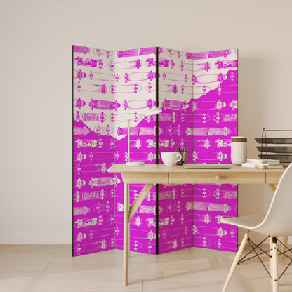 SKATEBOARD MAGENTA 4-Panel Room Divider