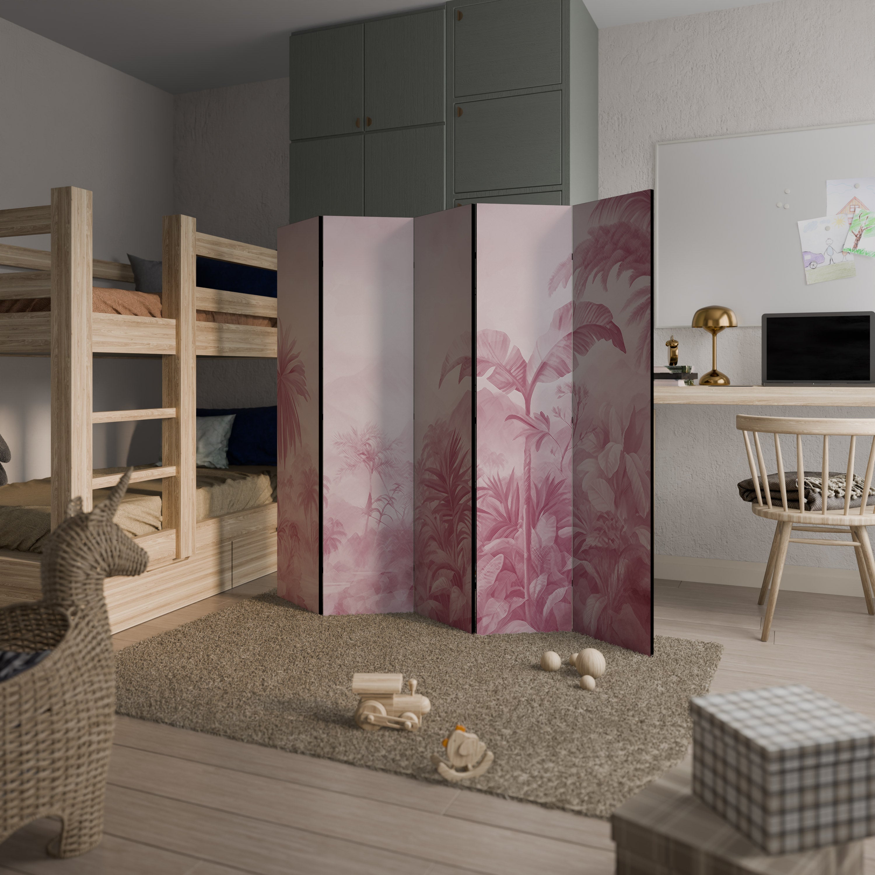 SWEET TROPICS Paravent décoratif à 5 panneaux