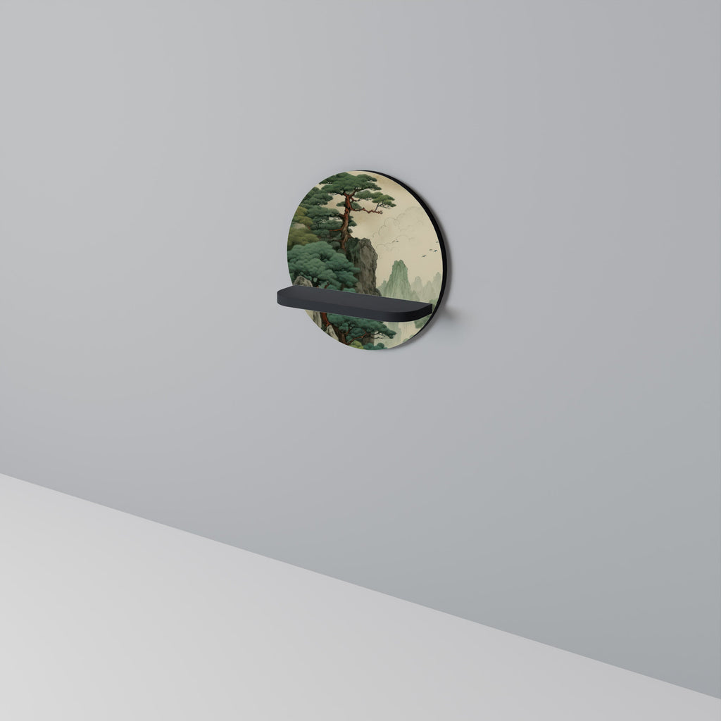 Étagère d'art ronde VERDURE ABYSS en finition noire