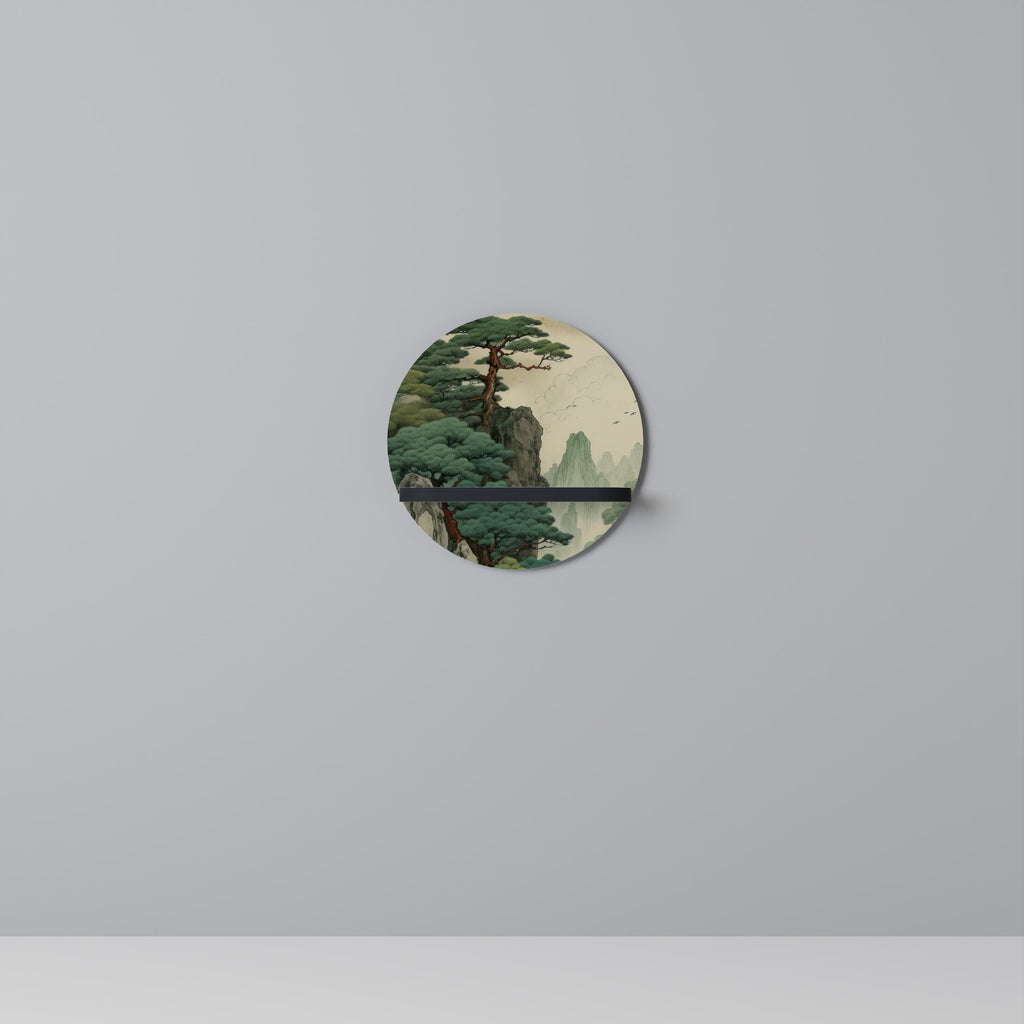 Étagère d'art ronde VERDURE ABYSS en finition noire