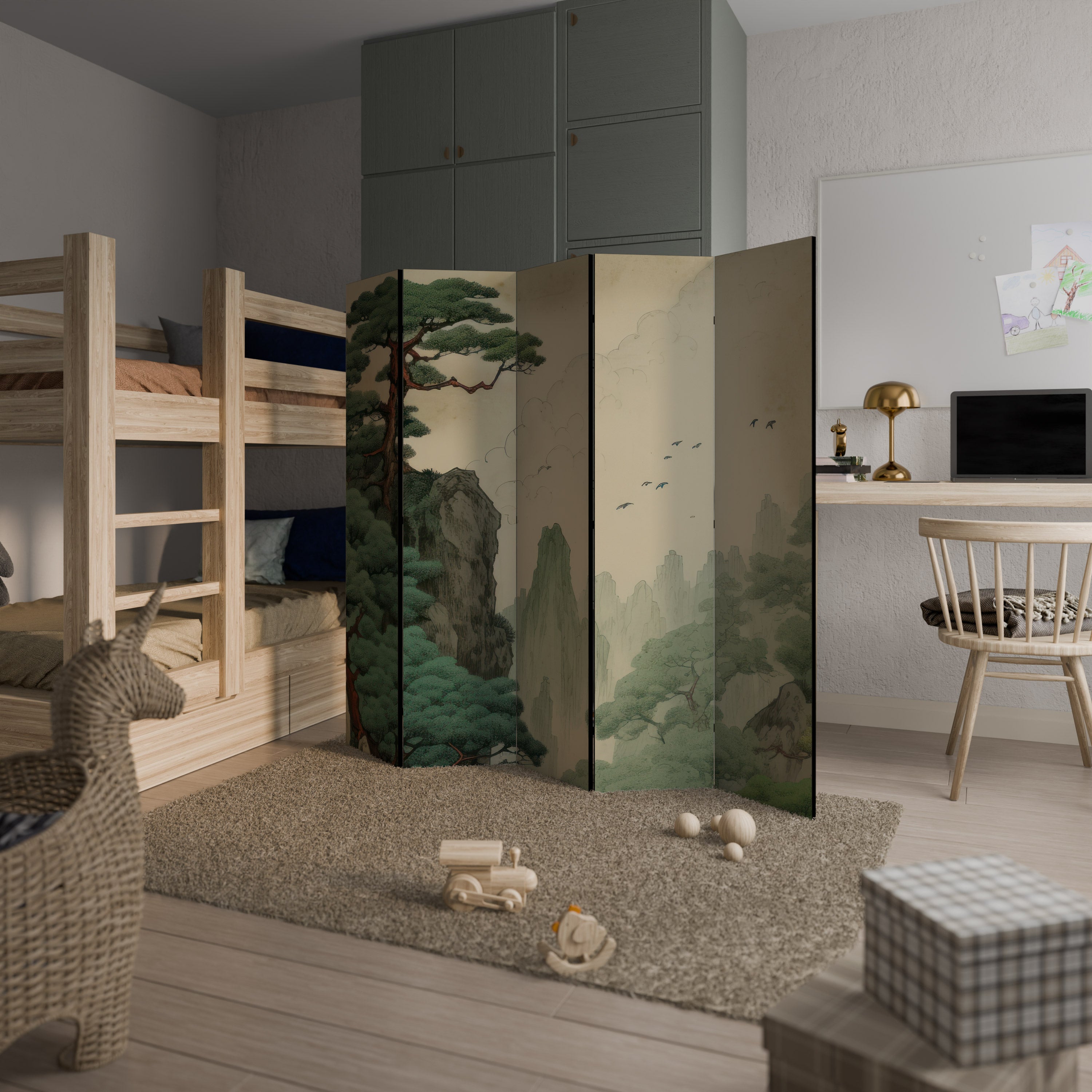 Paravent décoratif à 5 panneaux VERDURE ABYSS