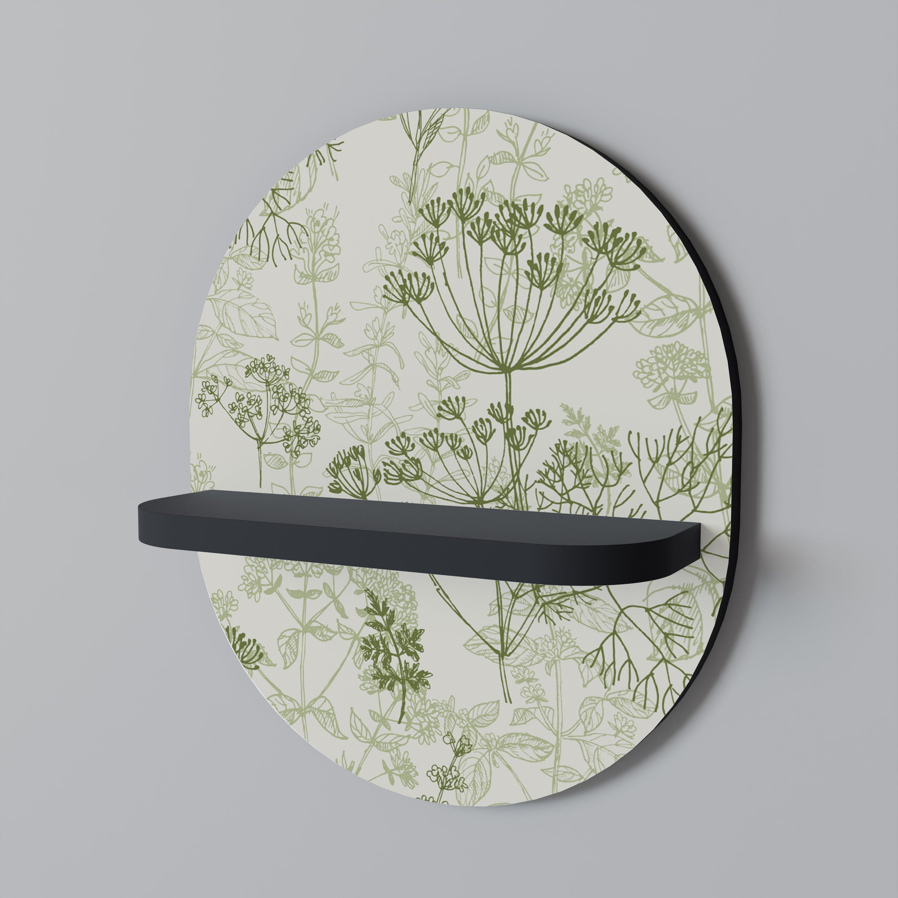 Étagère d'art ovale FENNEL BALDACHIN en finition noire